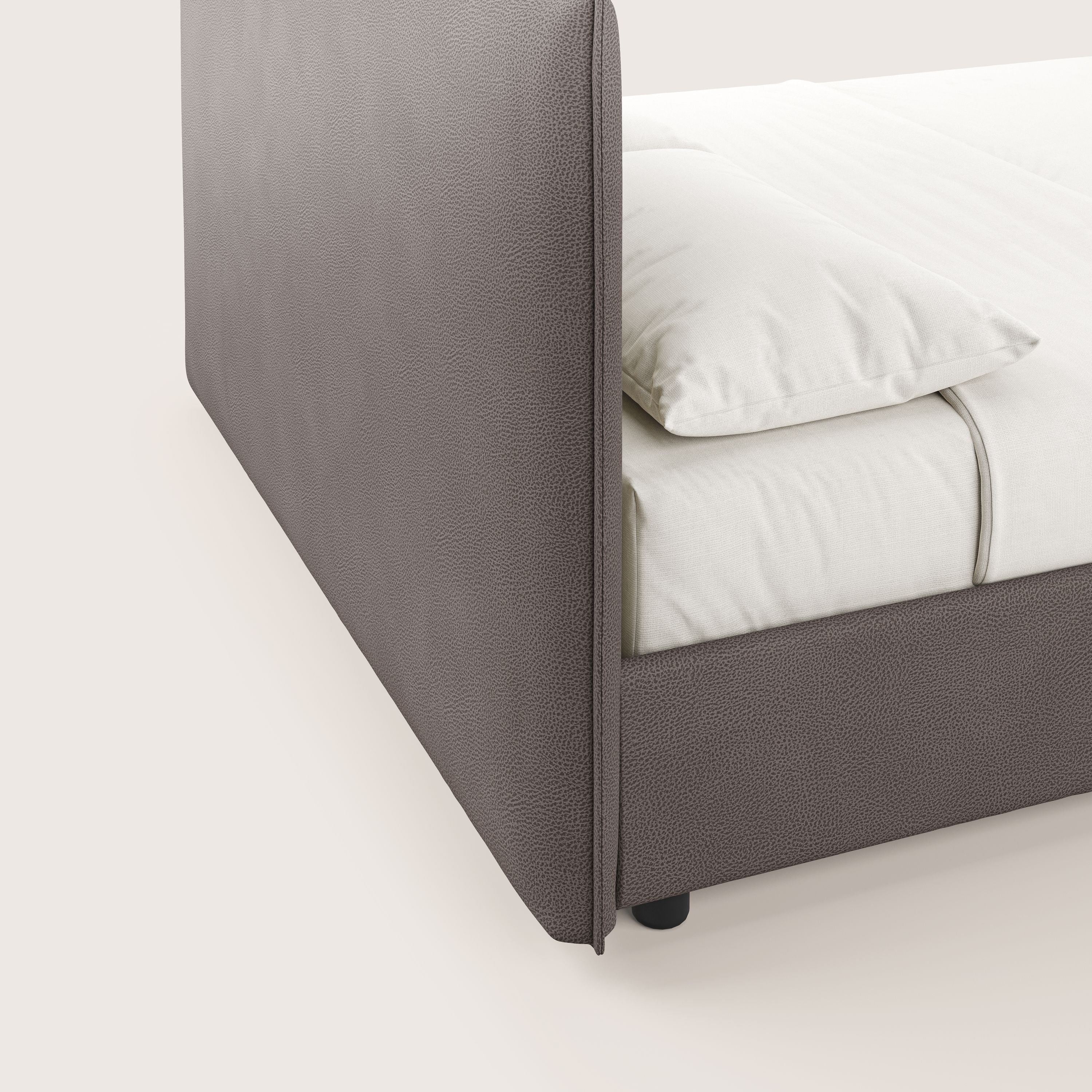 Nina lit coffre au design minimaliste en microfibre détachable effet cuir T15 marron - Image 7