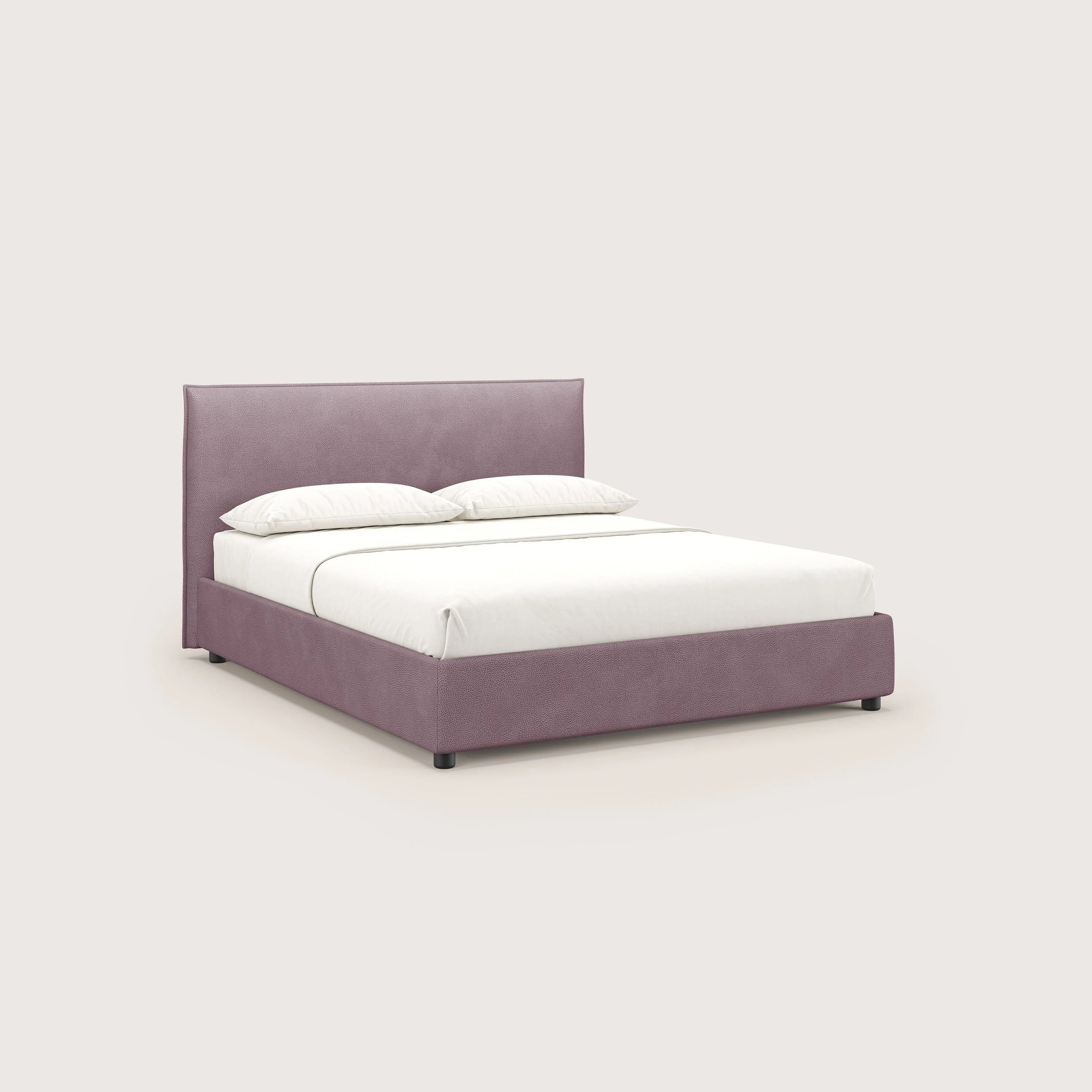 Nina lit coffre au design minimaliste en microfibre détachable effet cuir T15 rose