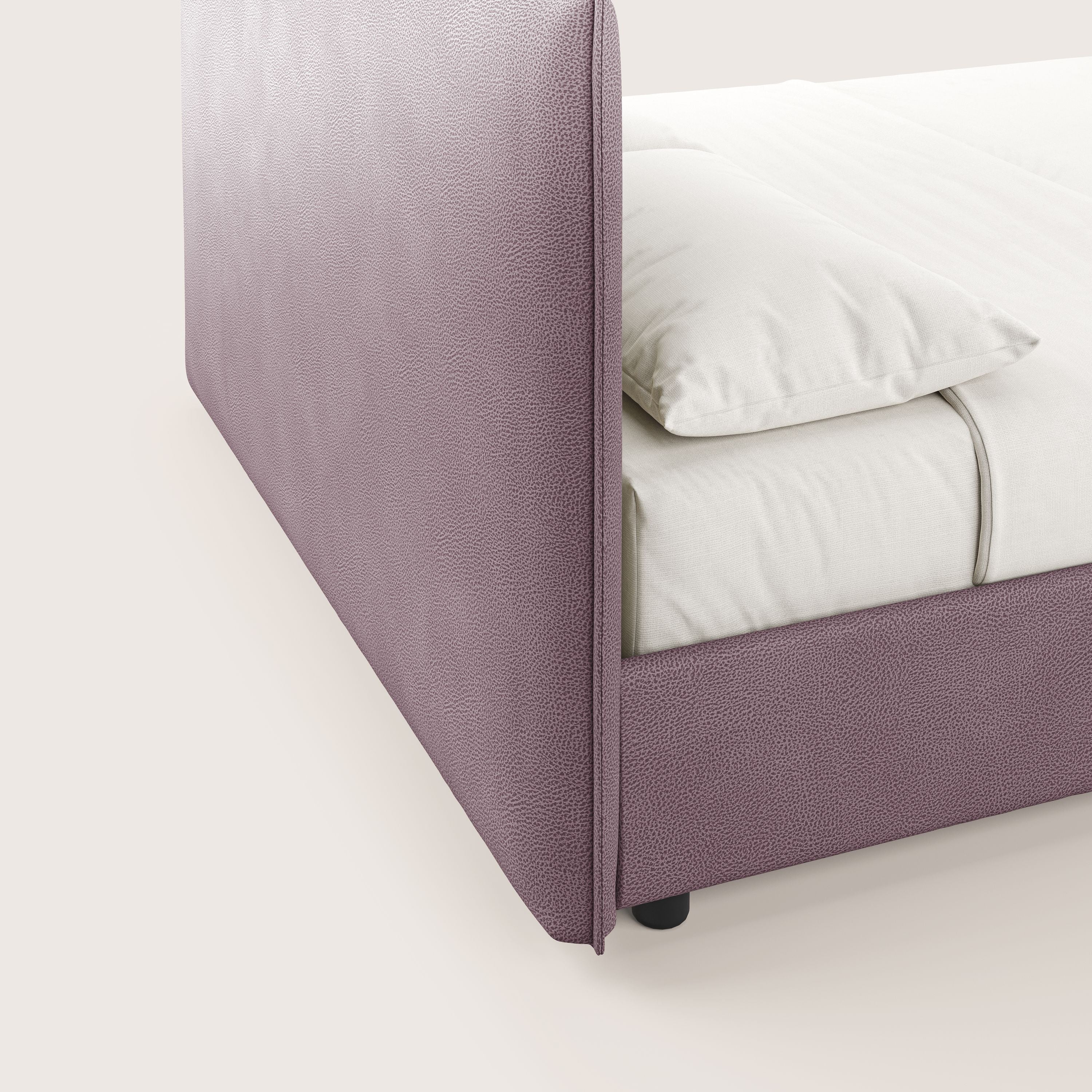 Nina lit coffre au design minimaliste en microfibre détachable effet cuir T15 rose - Image 7