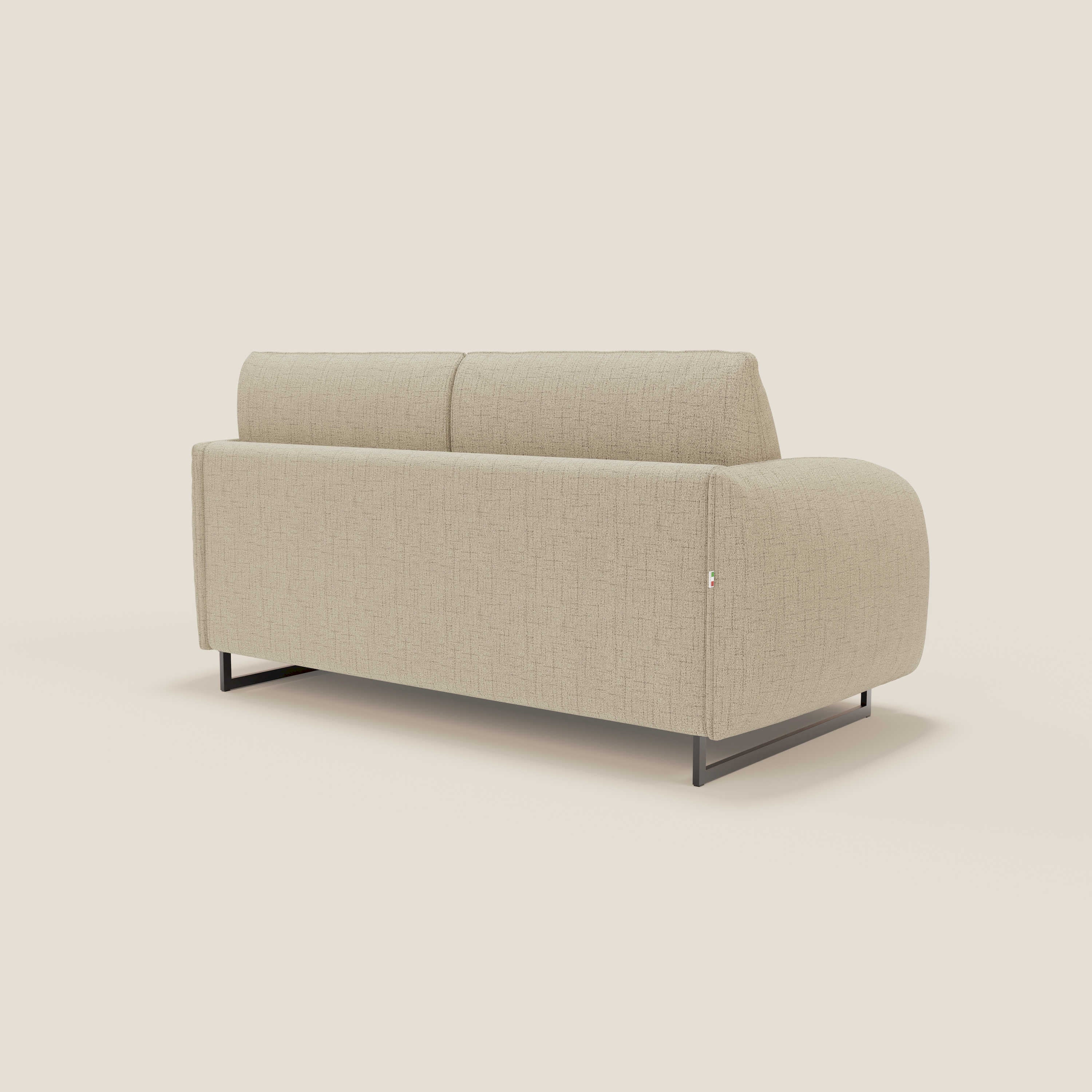 Ninfea Canapé convertible de design avec pieds hauts en métal et matelas H18 cm en tissu imperméable T03 beige - Image 7