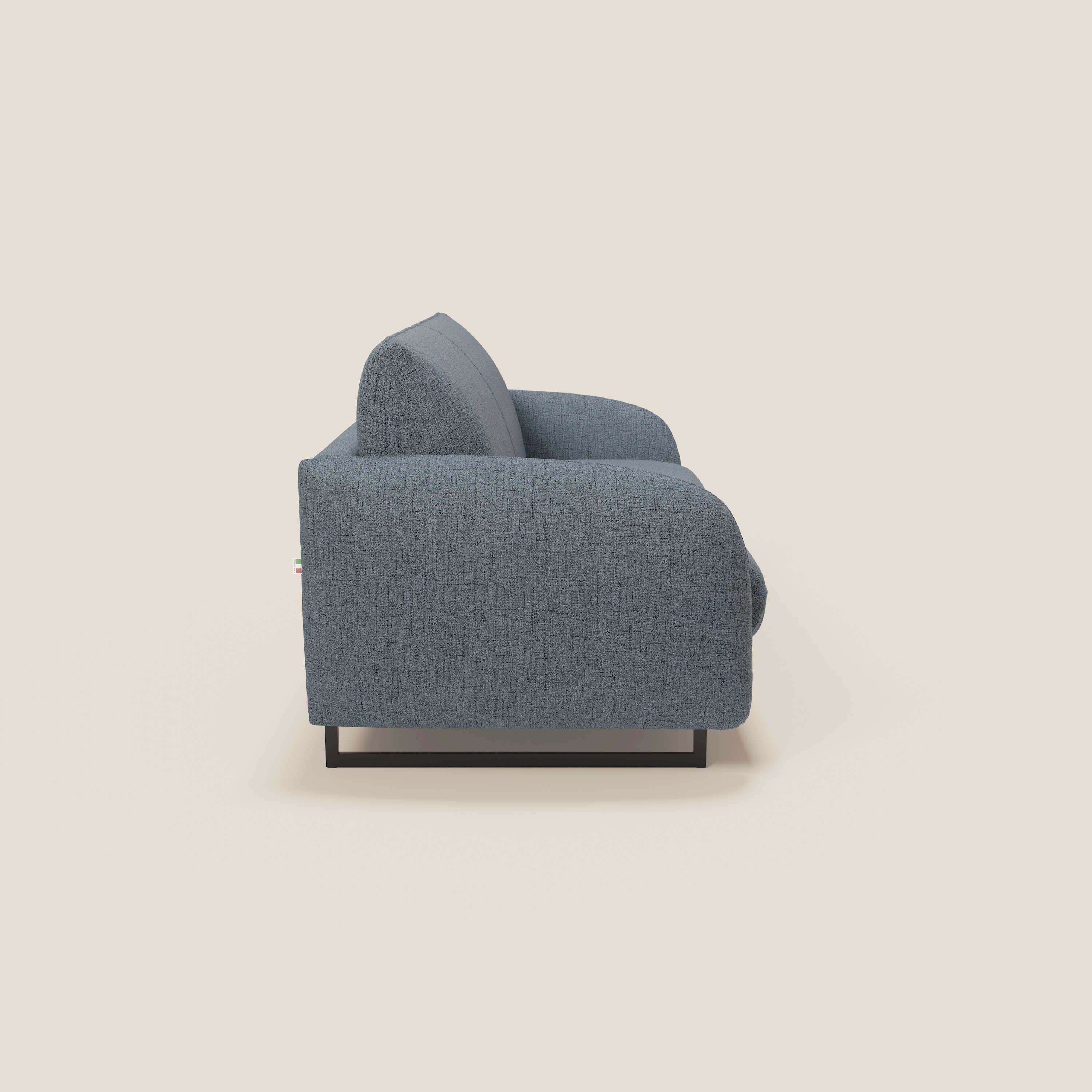 Ninfea Canapé convertible de design avec pieds hauts en métal et matelas H18 cm en tissu imperméable T03 bleu - Image 6