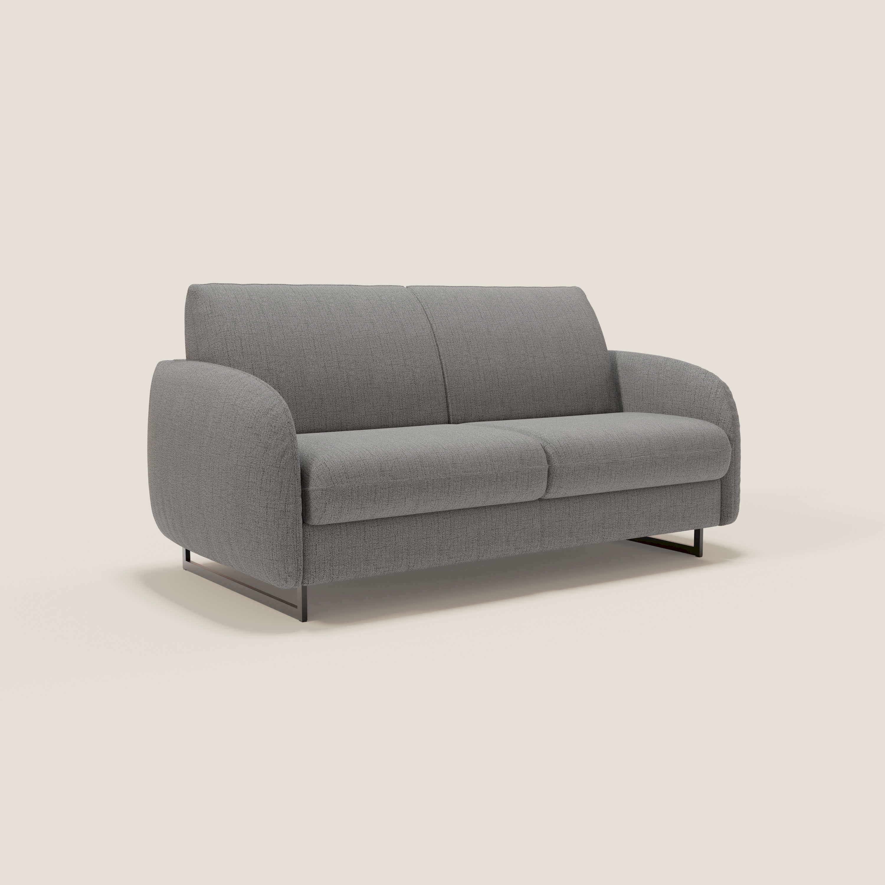 Ninfea Canapé convertible de design avec pieds hauts en métal et matelas H18 cm en tissu imperméable T03 gris - Image 3