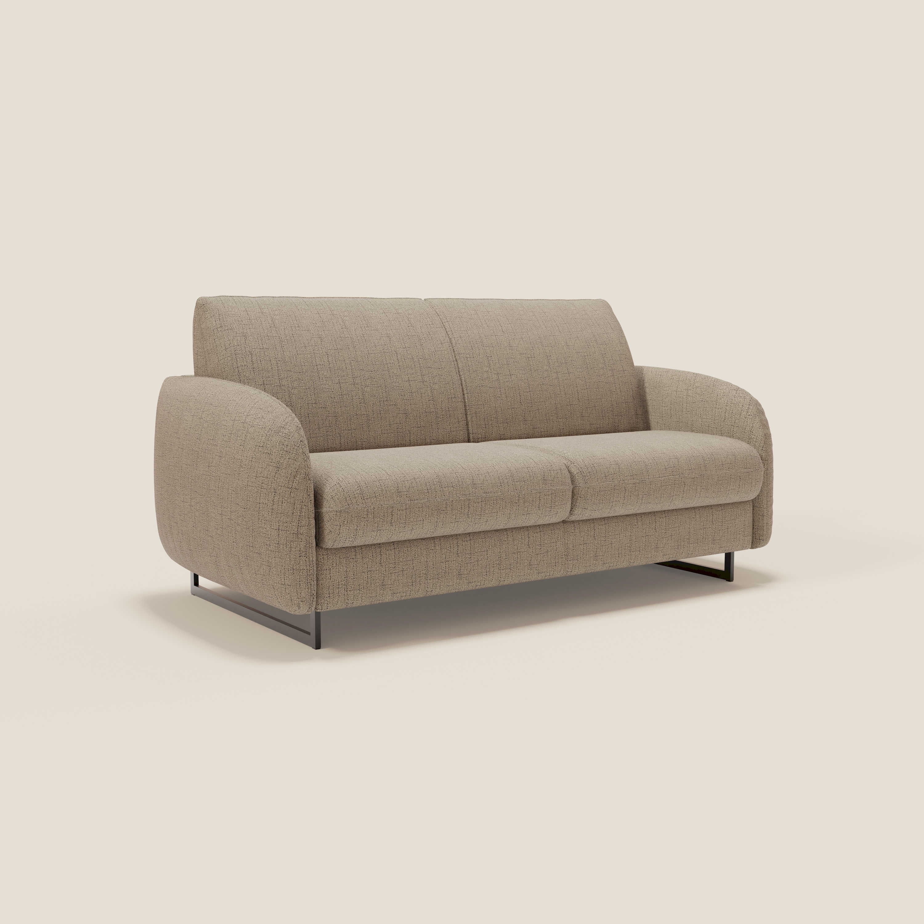 Ninfea Canapé convertible de design avec pieds hauts en métal et matelas H18 cm en tissu imperméable T03 marron - Image 3