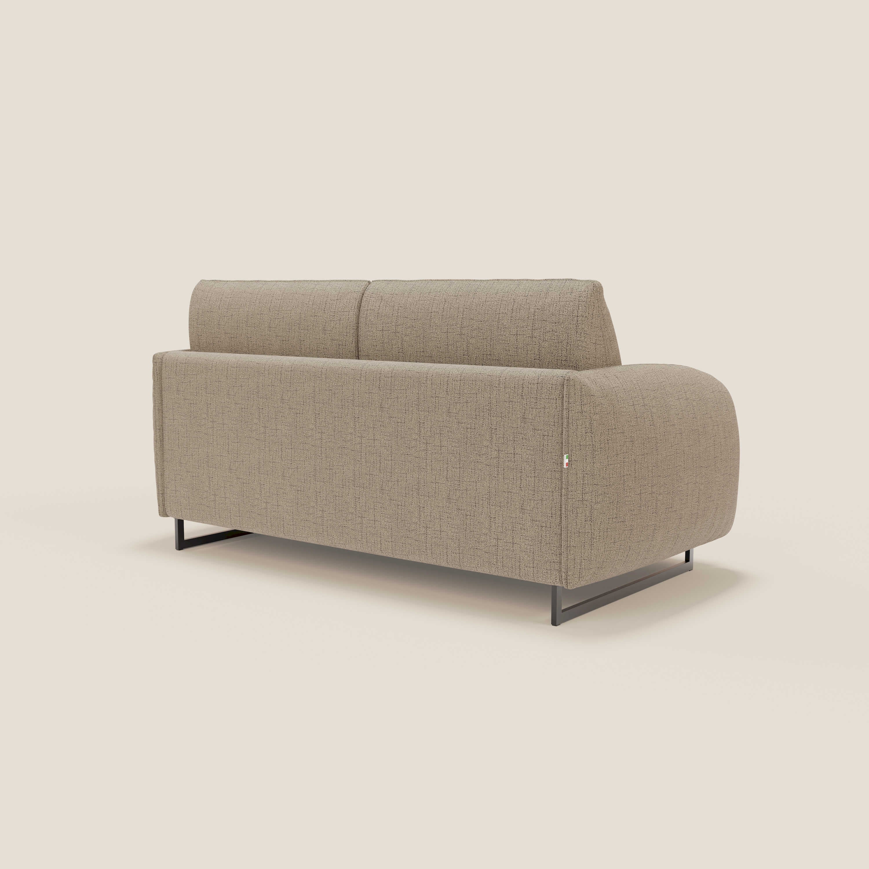 Ninfea Canapé convertible de design avec pieds hauts en métal et matelas H18 cm en tissu imperméable T03 marron - Image 7