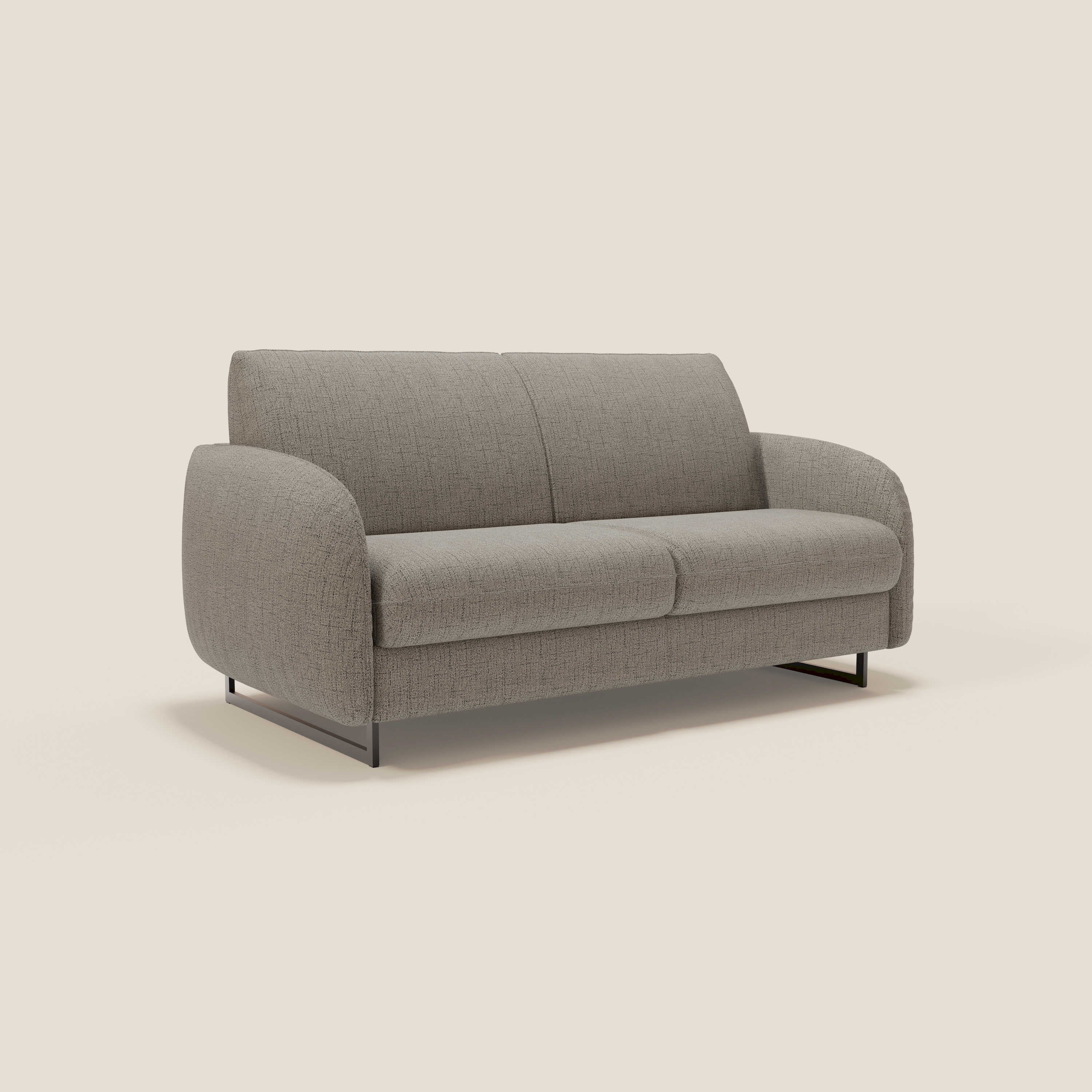 Ninfea Canapé convertible de design avec pieds hauts en métal et matelas H18 cm en tissu imperméable T03 taupe - Image 3