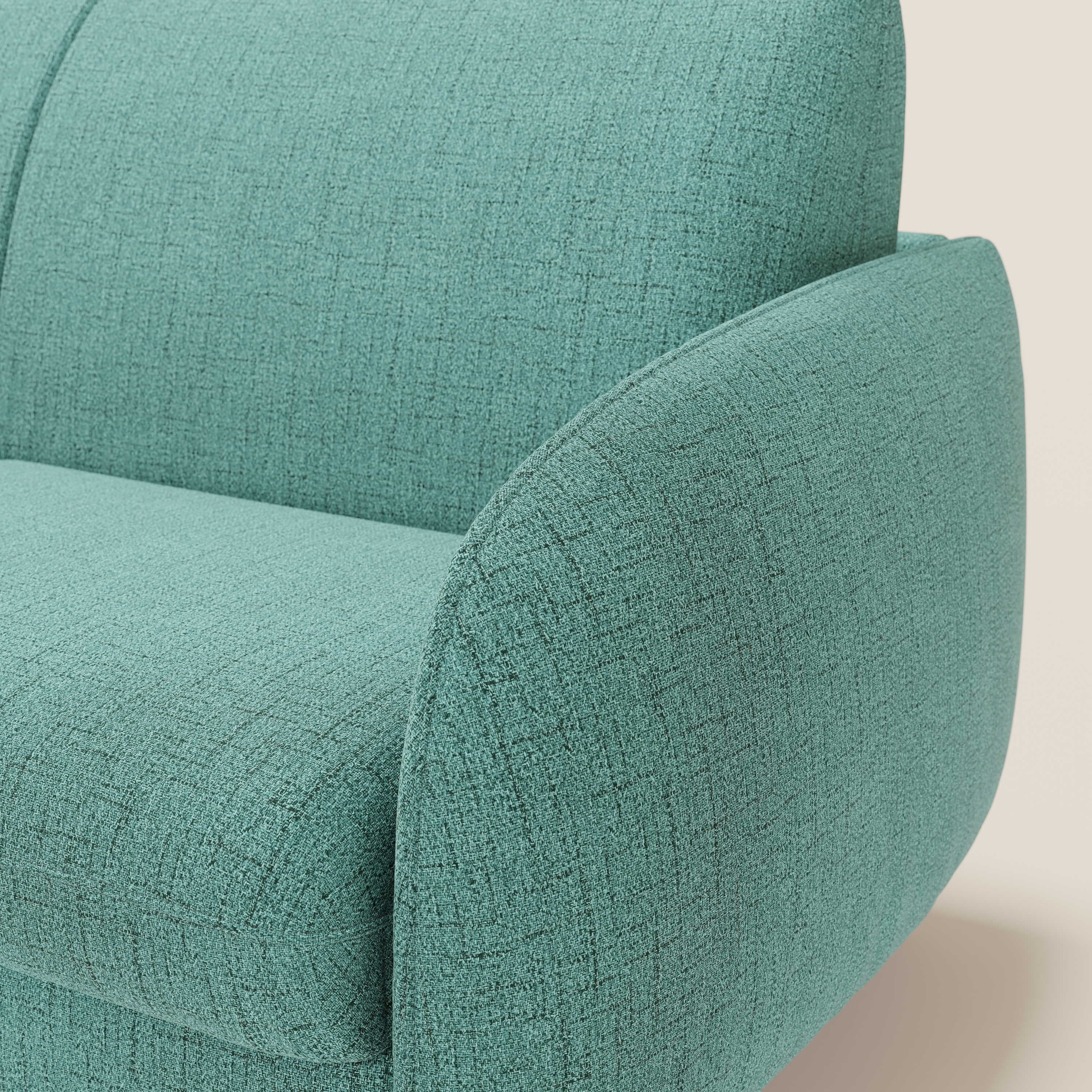Ninfea Canapé convertible de design avec pieds hauts en métal et matelas H18 cm en tissu imperméable T03 vert aquamarine - Image 5