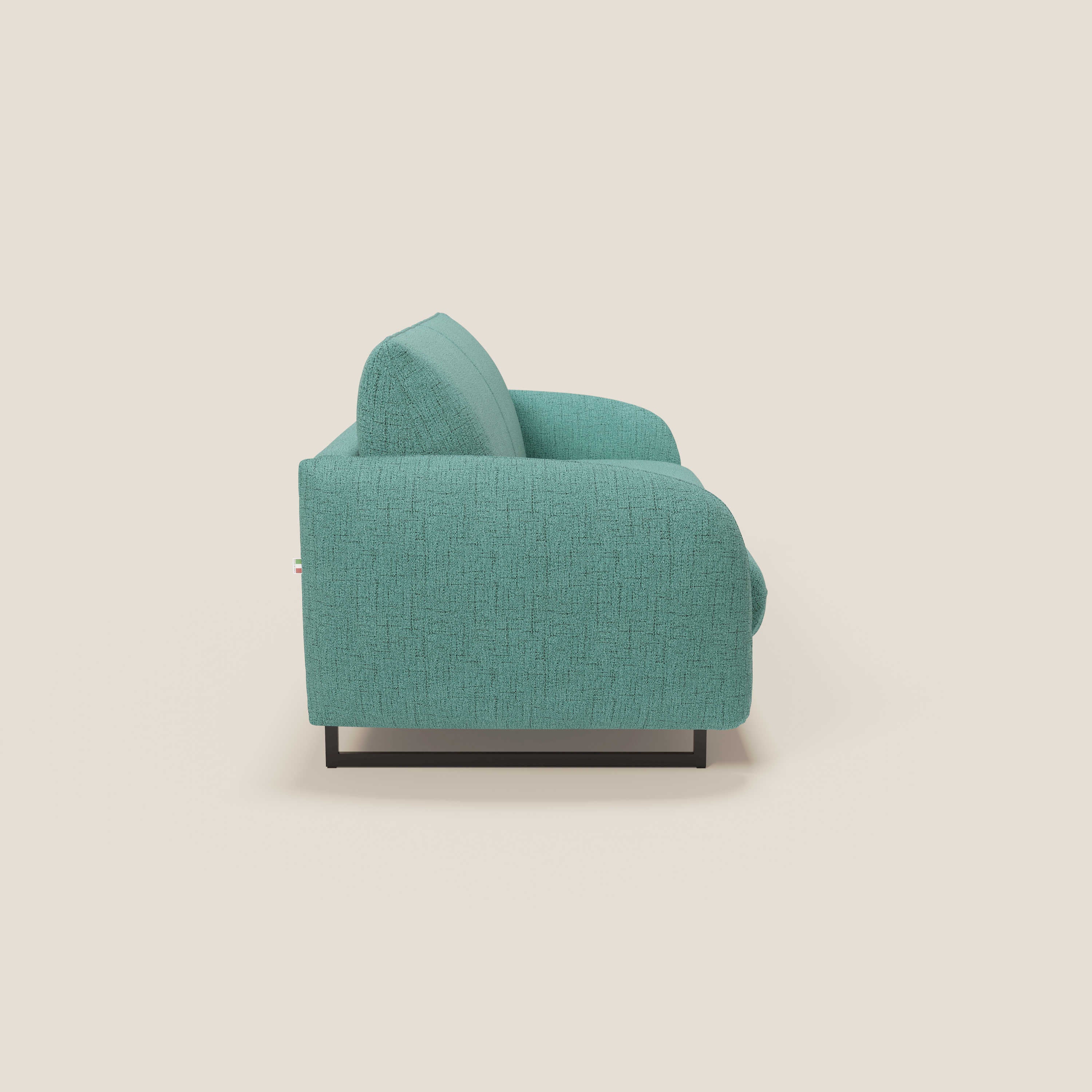 Ninfea Canapé convertible de design avec pieds hauts en métal et matelas H18 cm en tissu imperméable T03 vert aquamarine - Image 6