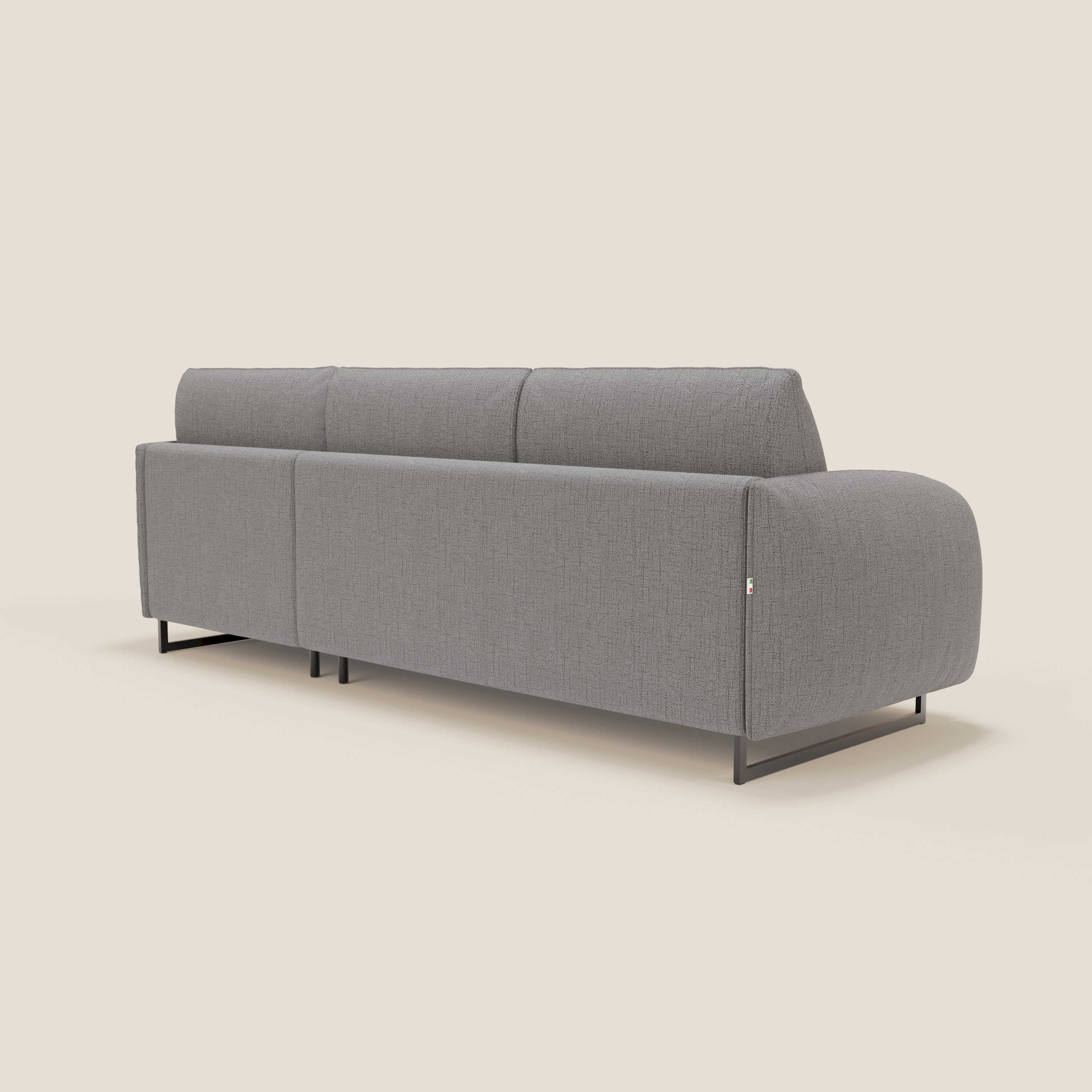 Ninfea Canapé d'angle convertible avec chaise longue coffre, matelas H18 cm et pieds en métal en tissu imperméable T03 gris - Image 7