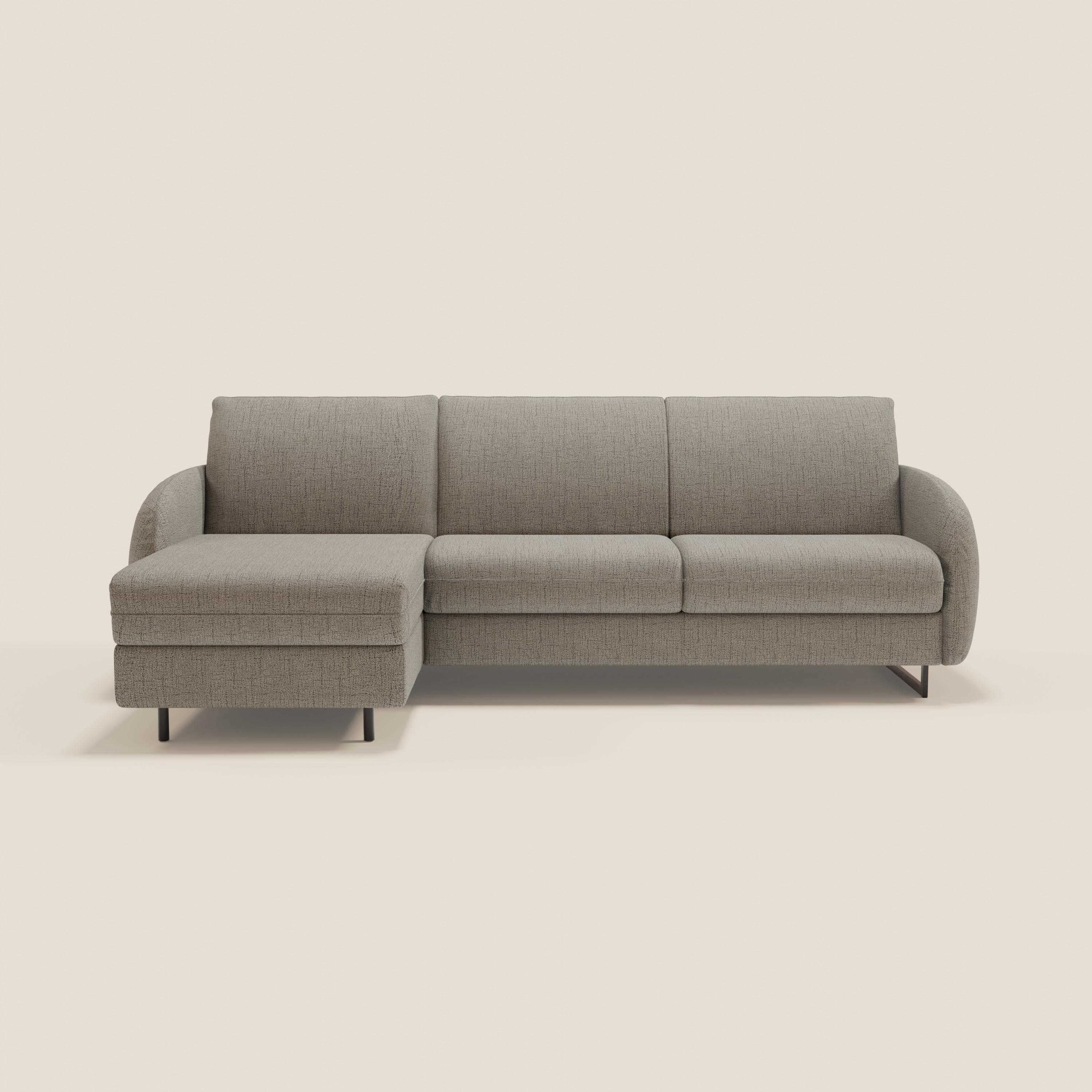 Ninfea Canapé d'angle convertible avec chaise longue coffre, matelas H18 cm et pieds en métal en tissu imperméable T03 taupe - Image 12