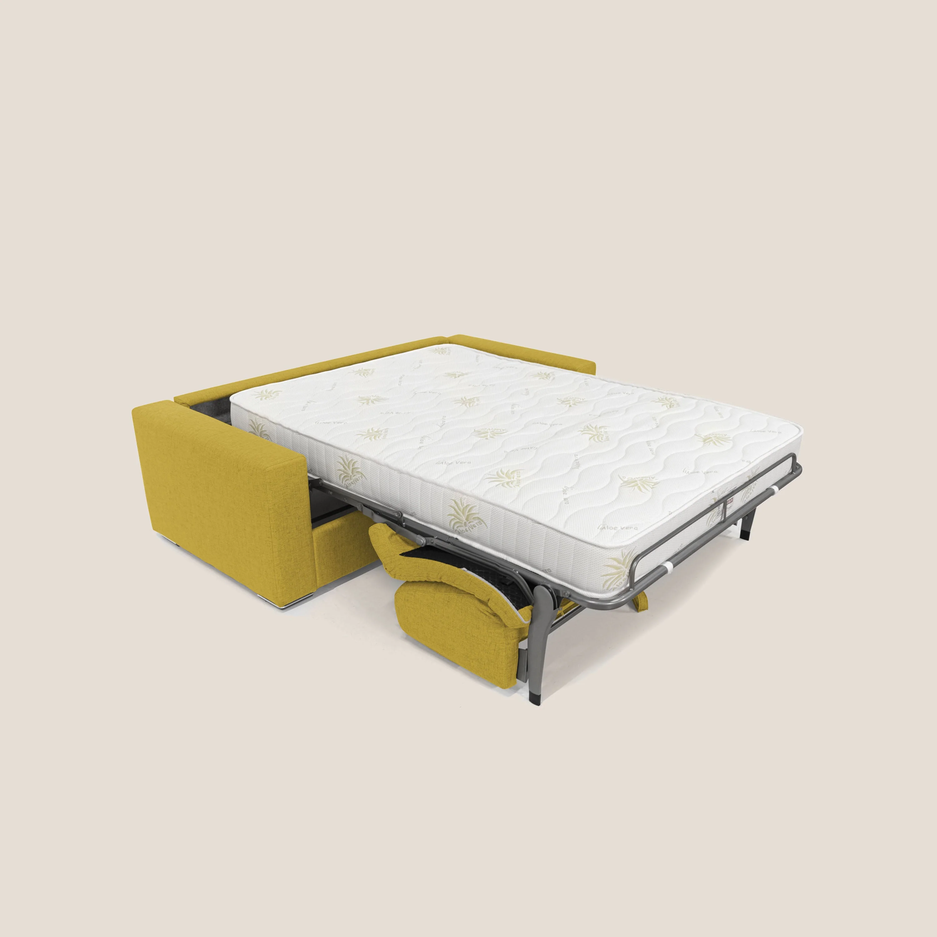 Nixon Canapé convertible avec matelas 20cm en tissu imperméable T03 jaune - Image 2