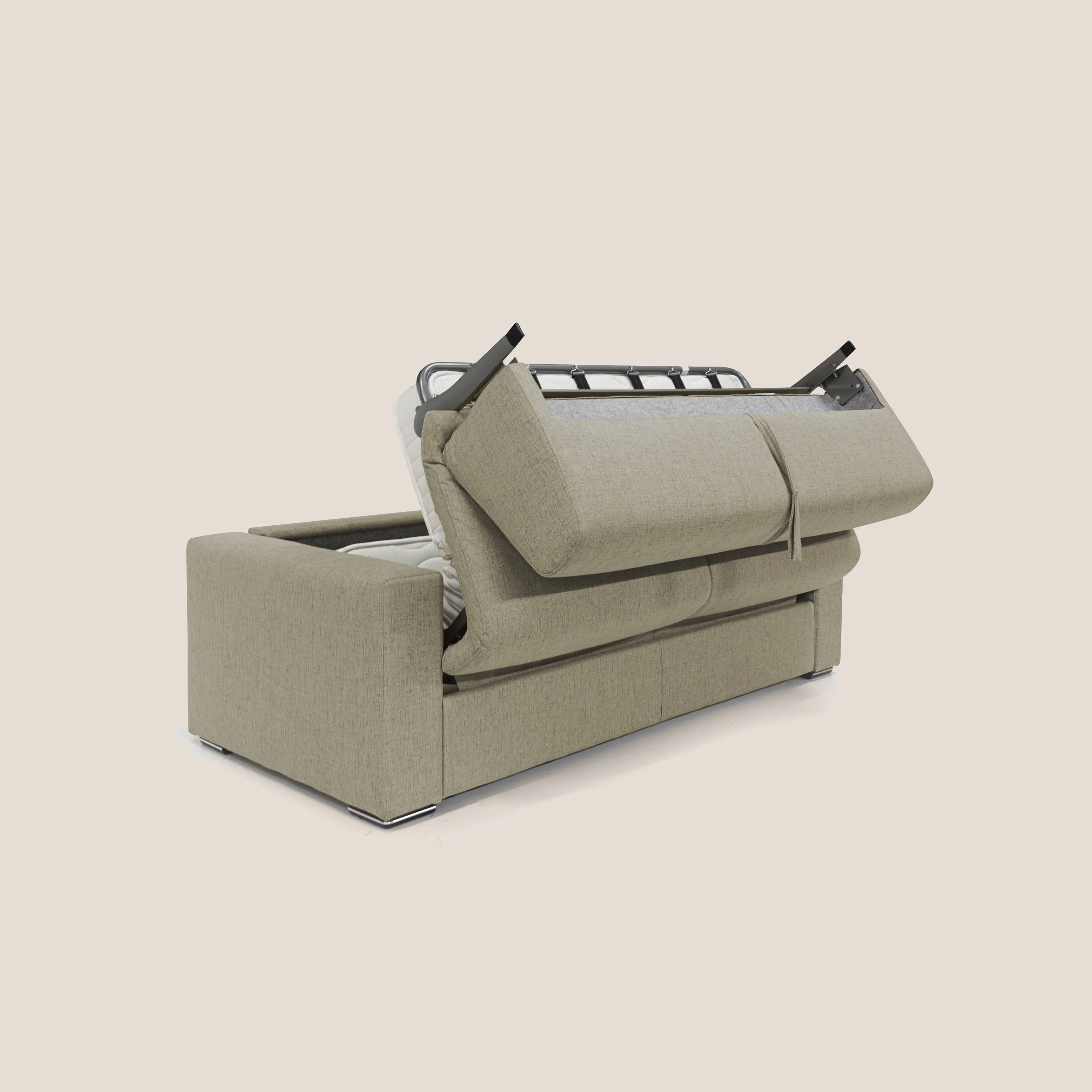 Nixon Canapé convertible avec matelas 20cm en tissu imperméable T03 marron - Image 3
