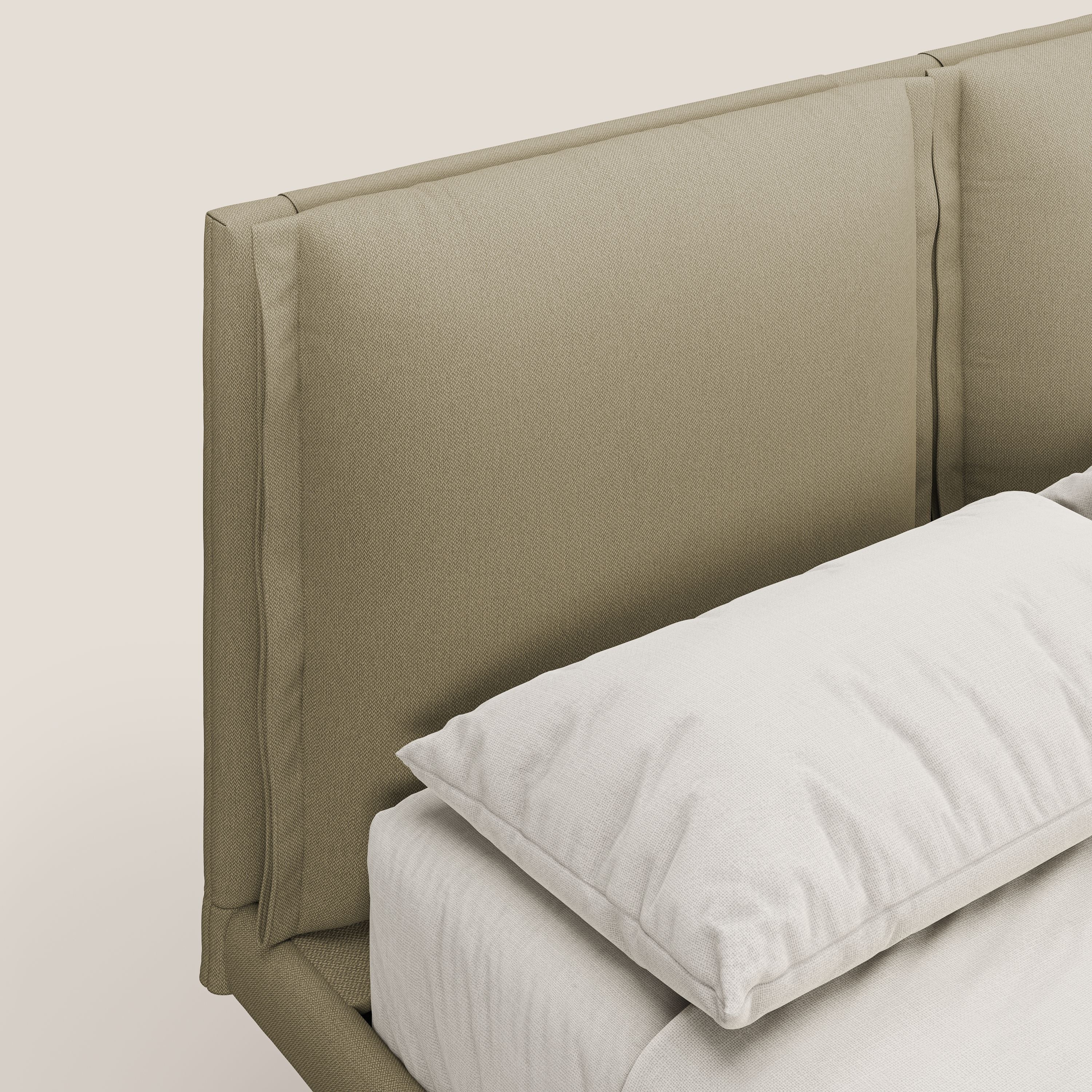 Noah lit avec coussins réglables et pieds hauts en métal en tissu détachable T05 camel - Image 6