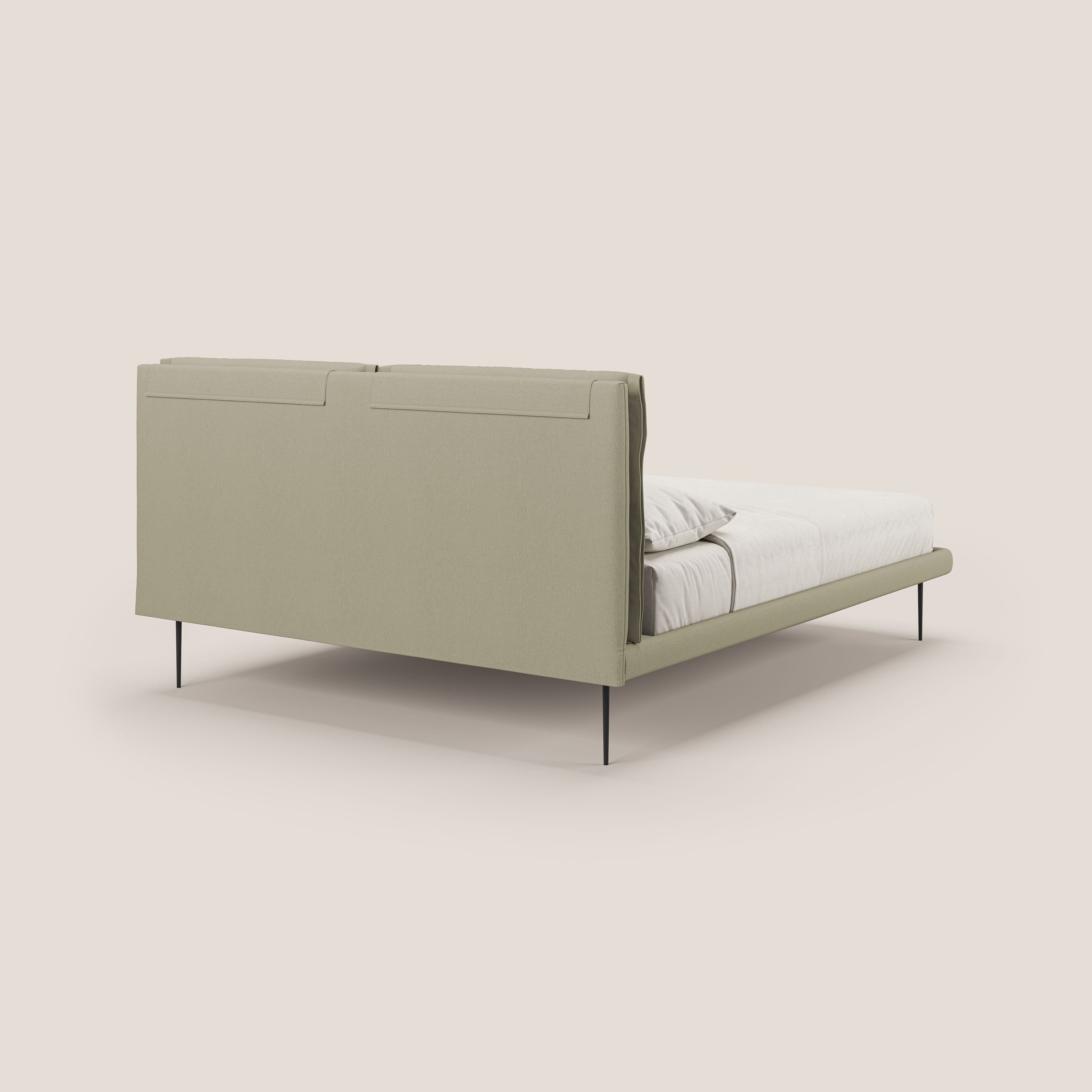 Noah lit avec coussins réglables et pieds hauts en métal en tissu détachable T05 crÚme - Image 5