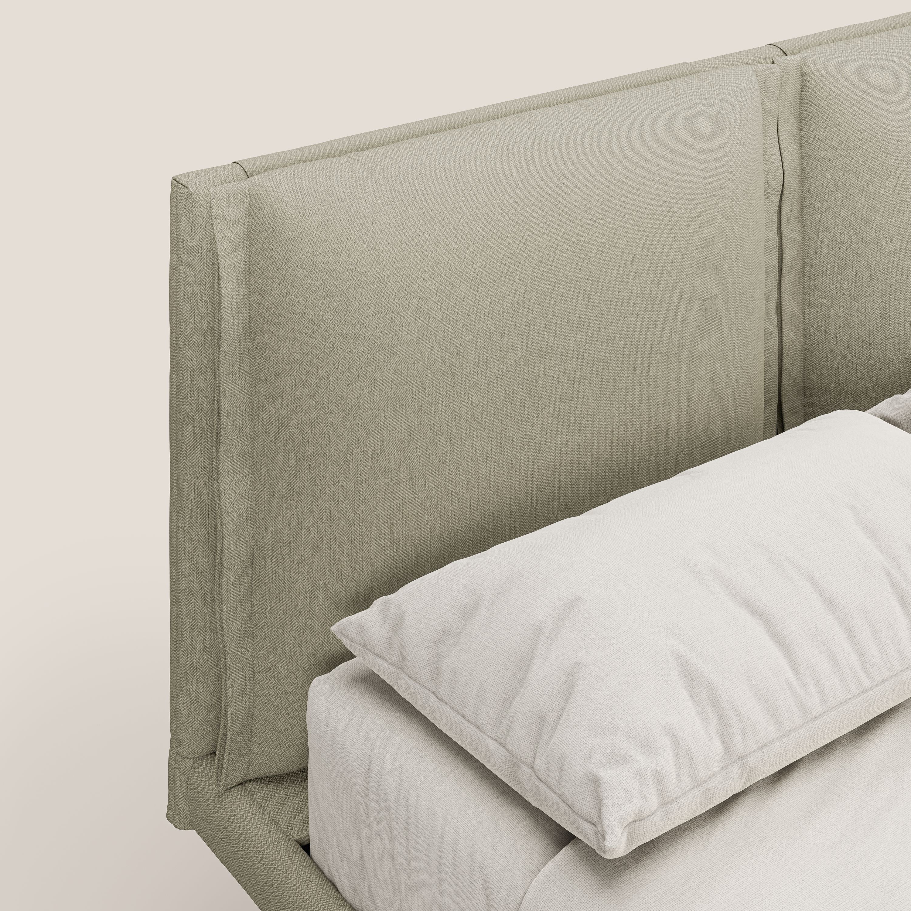 Noah lit avec coussins réglables et pieds hauts en métal en tissu détachable T05 crÚme - Image 6