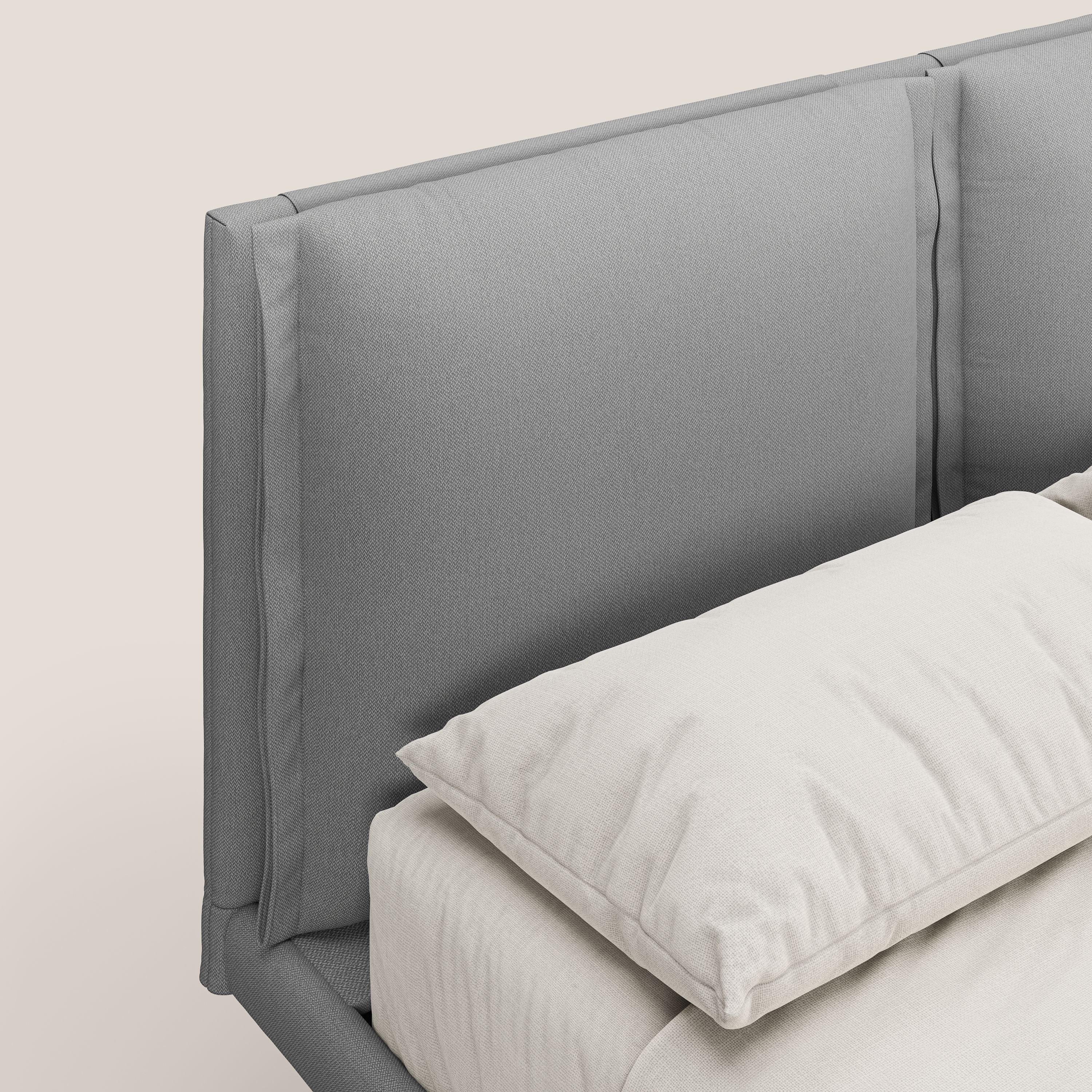 Noah lit avec coussins réglables et pieds hauts en métal en tissu détachable T05 gris - Image 7