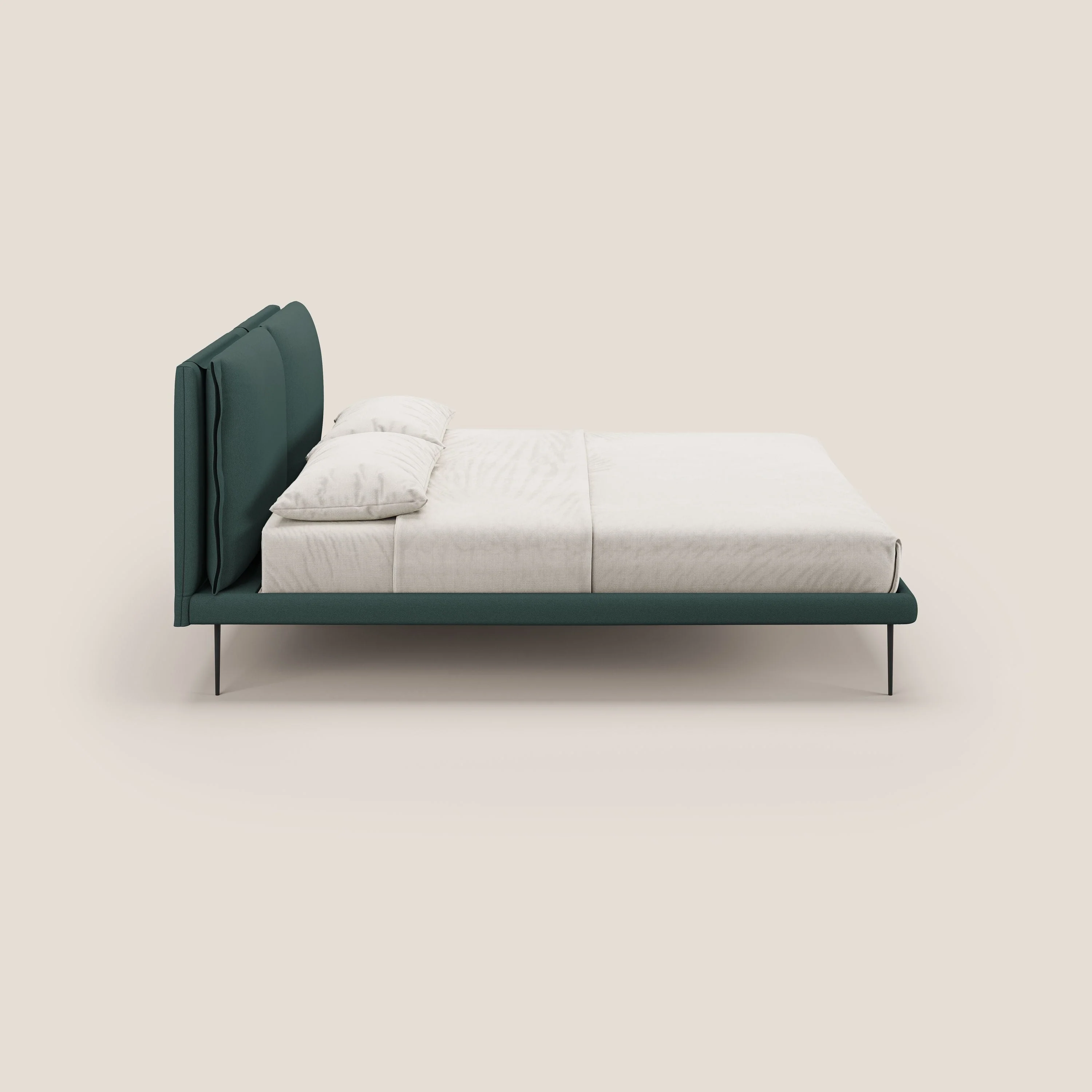 Noah lit avec coussins réglables et pieds hauts en métal en tissu détachable T05 vert - Image 4