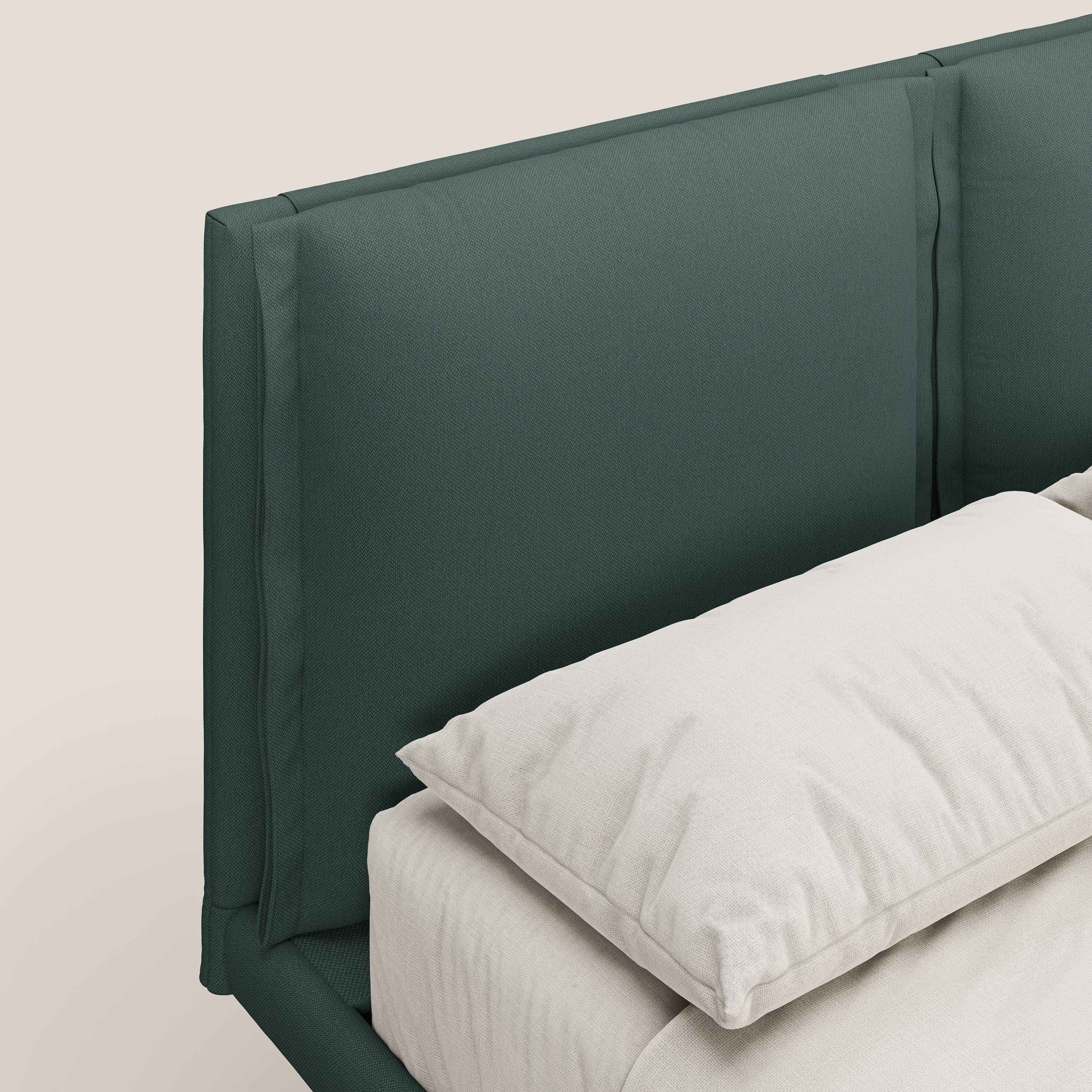 Noah lit avec coussins réglables et pieds hauts en métal en tissu détachable T05 vert - Image 6