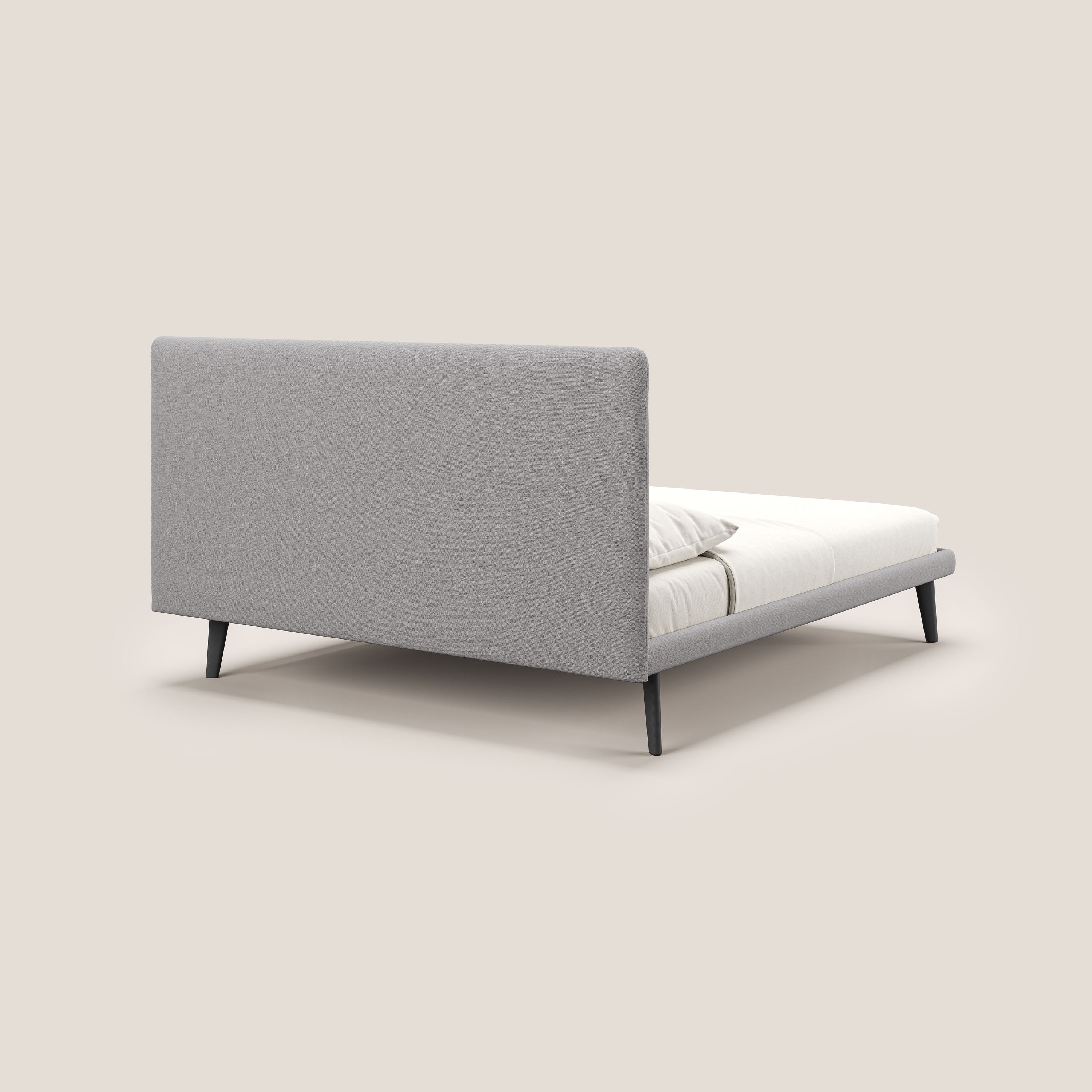 Noel lit minimaliste scandinave avec pieds foncés et tissu flammé imperméable T19 gris - Image 4
