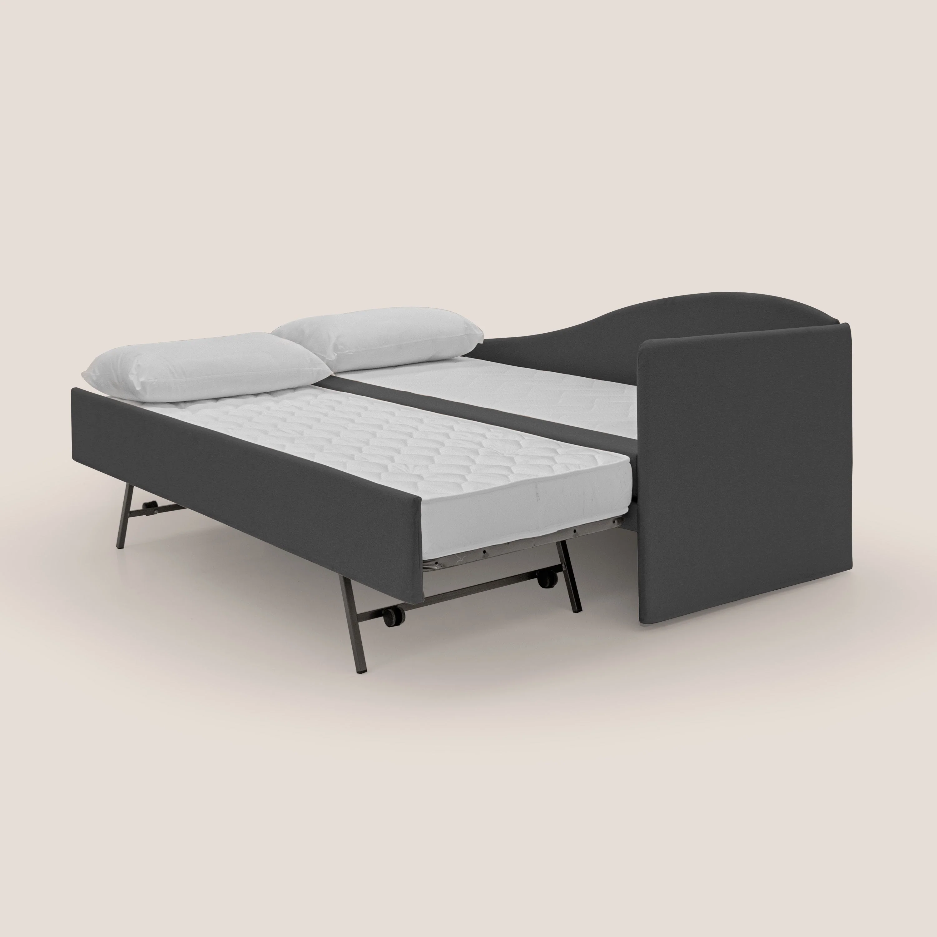 Nolo Canapé duplex avec lits jumeaux et tissu effet coton imperméable T13 anthracite - Image 2
