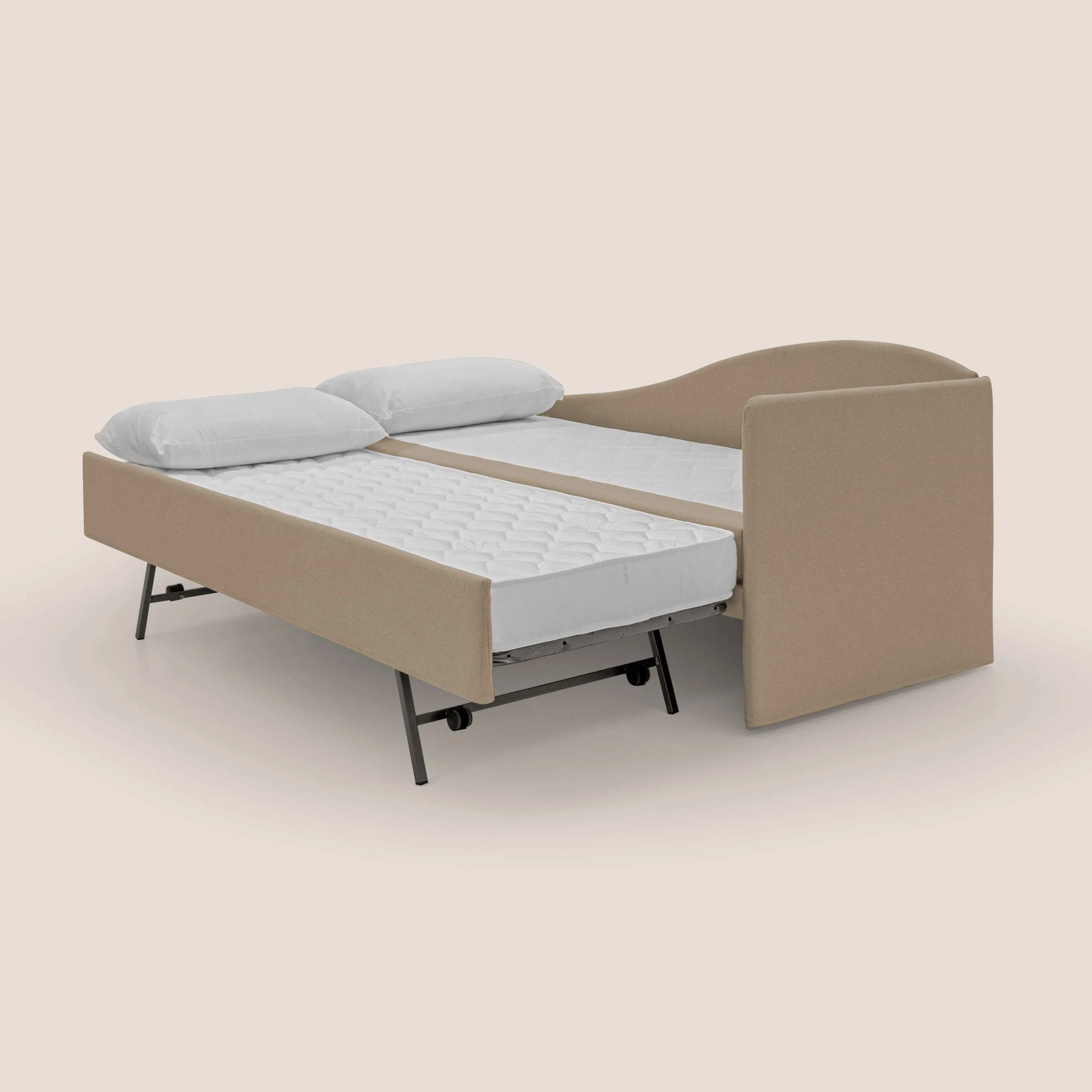 Nolo Canapé duplex avec lits jumeaux et tissu effet coton imperméable T13 beige - Image 2