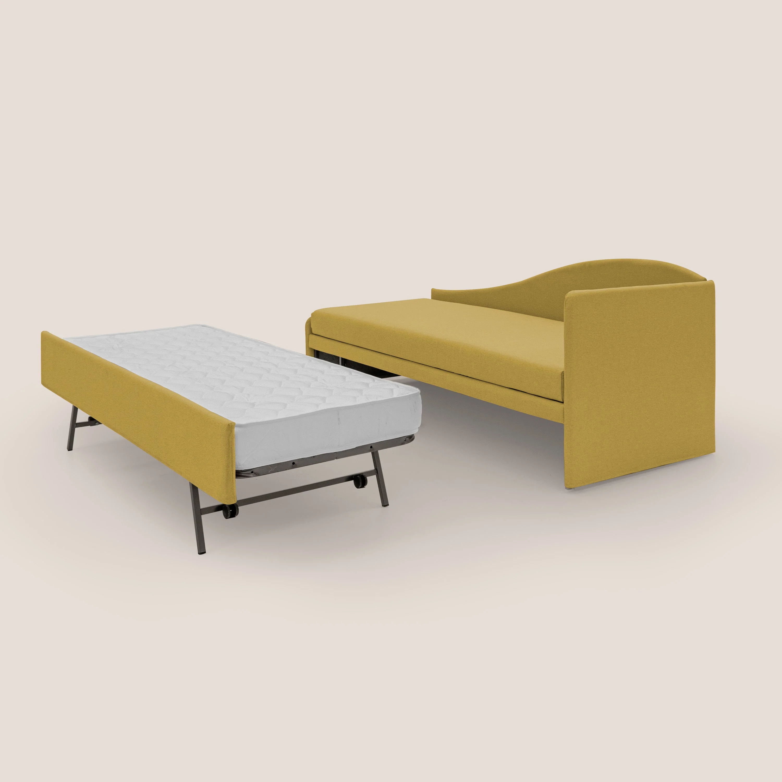 Nolo Canapé duplex avec lits jumeaux et tissu effet coton imperméable T13 jaune - Image 8