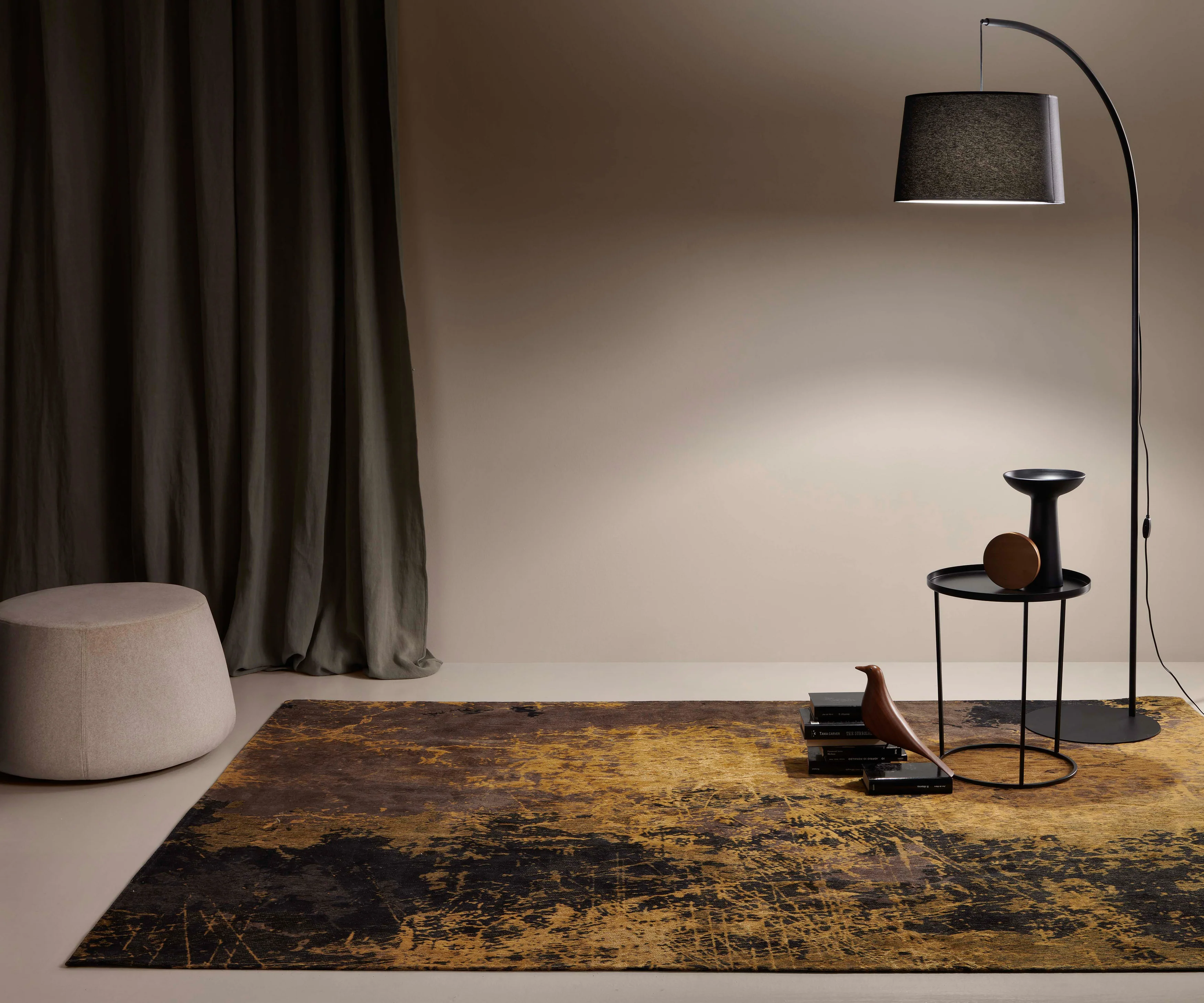 Notturno-nel-deserto tapis rond à motifs abstraits en coton chenille - Image 4