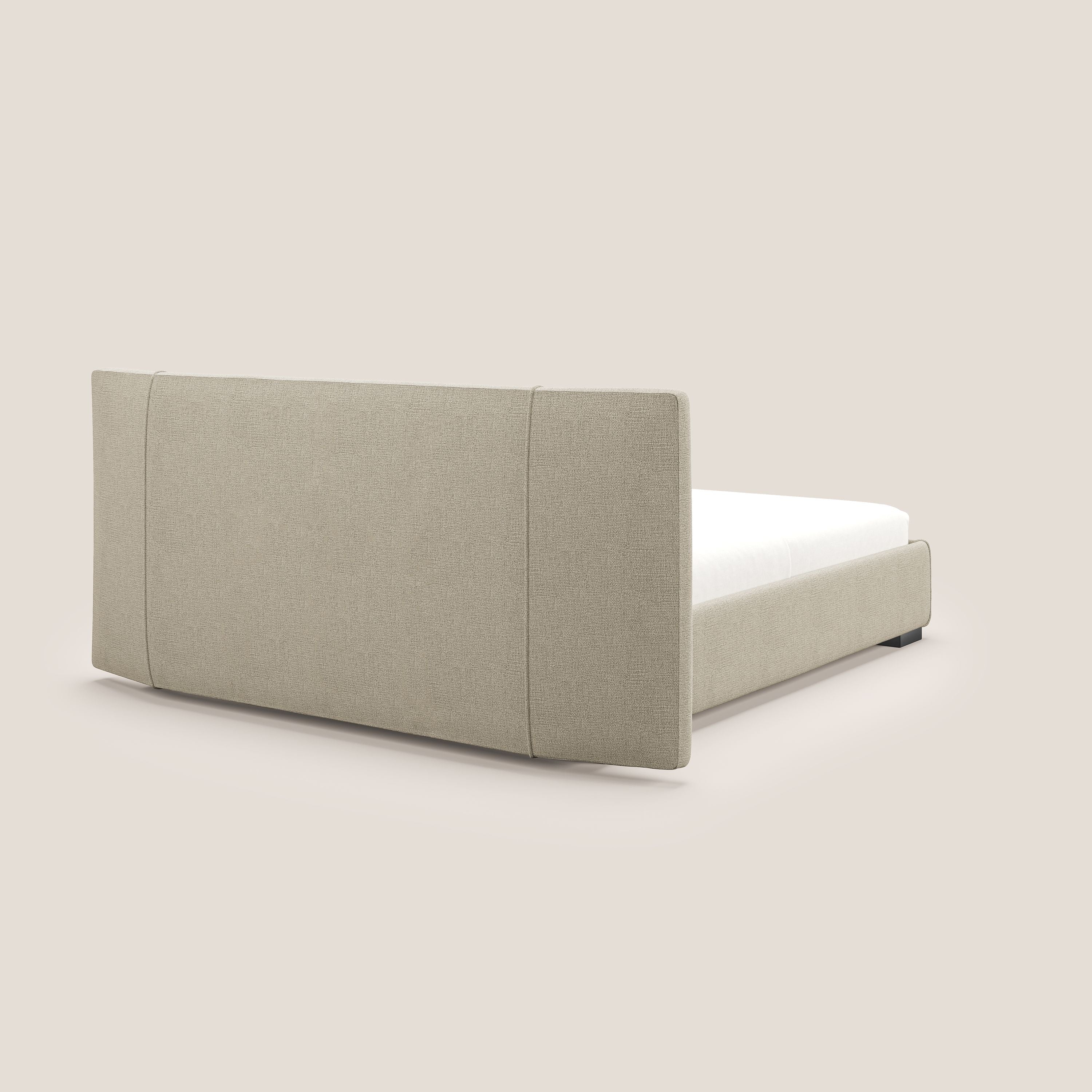 Omero lit avec coffre rembourré déhoussable en tissu flammé imperméable T14 beige - Image 6