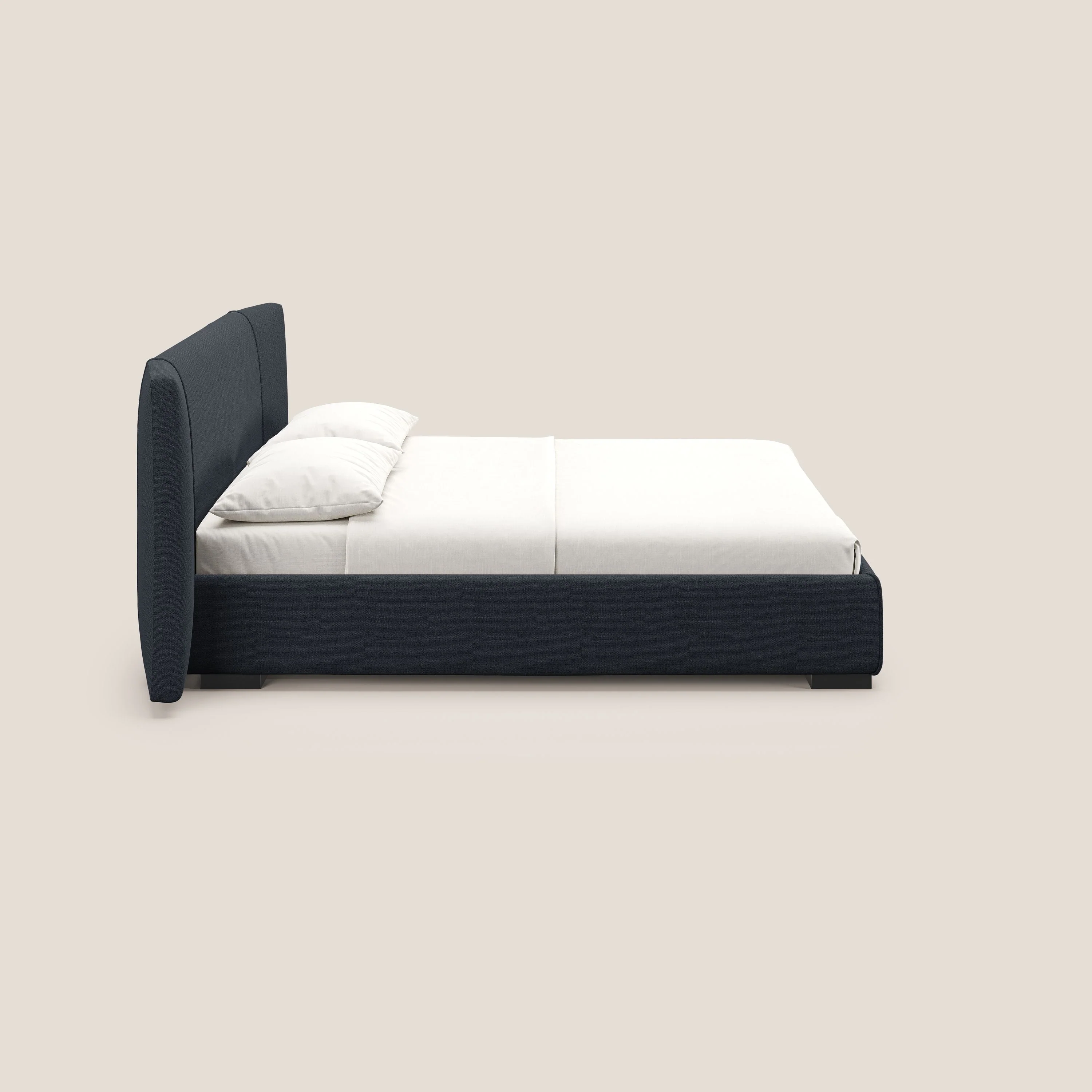 Omero lit avec coffre rembourré déhoussable en tissu flammé imperméable T14 bleu - Image 5