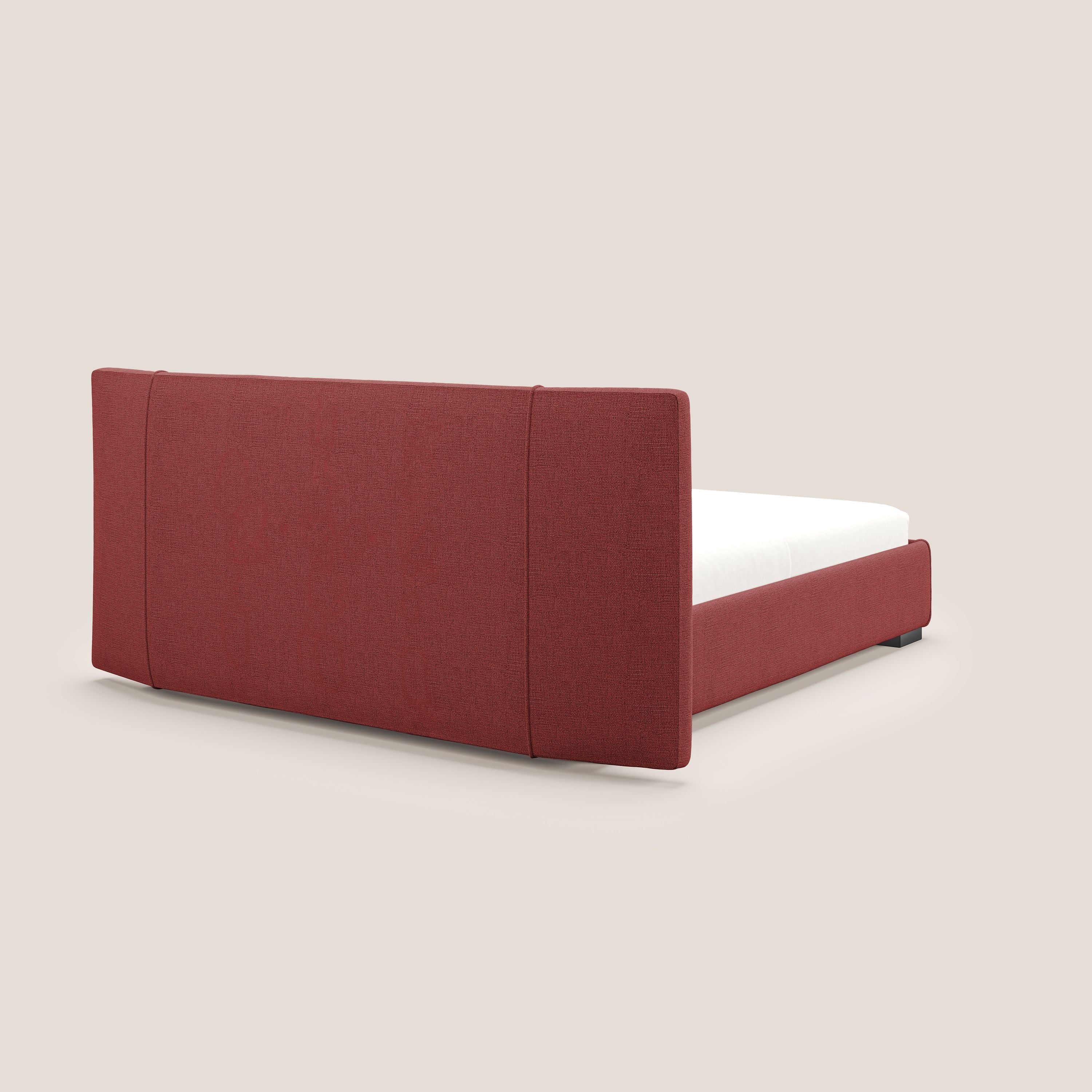 Omero lit avec coffre rembourré déhoussable en tissu flammé imperméable T14 rouge - Image 6