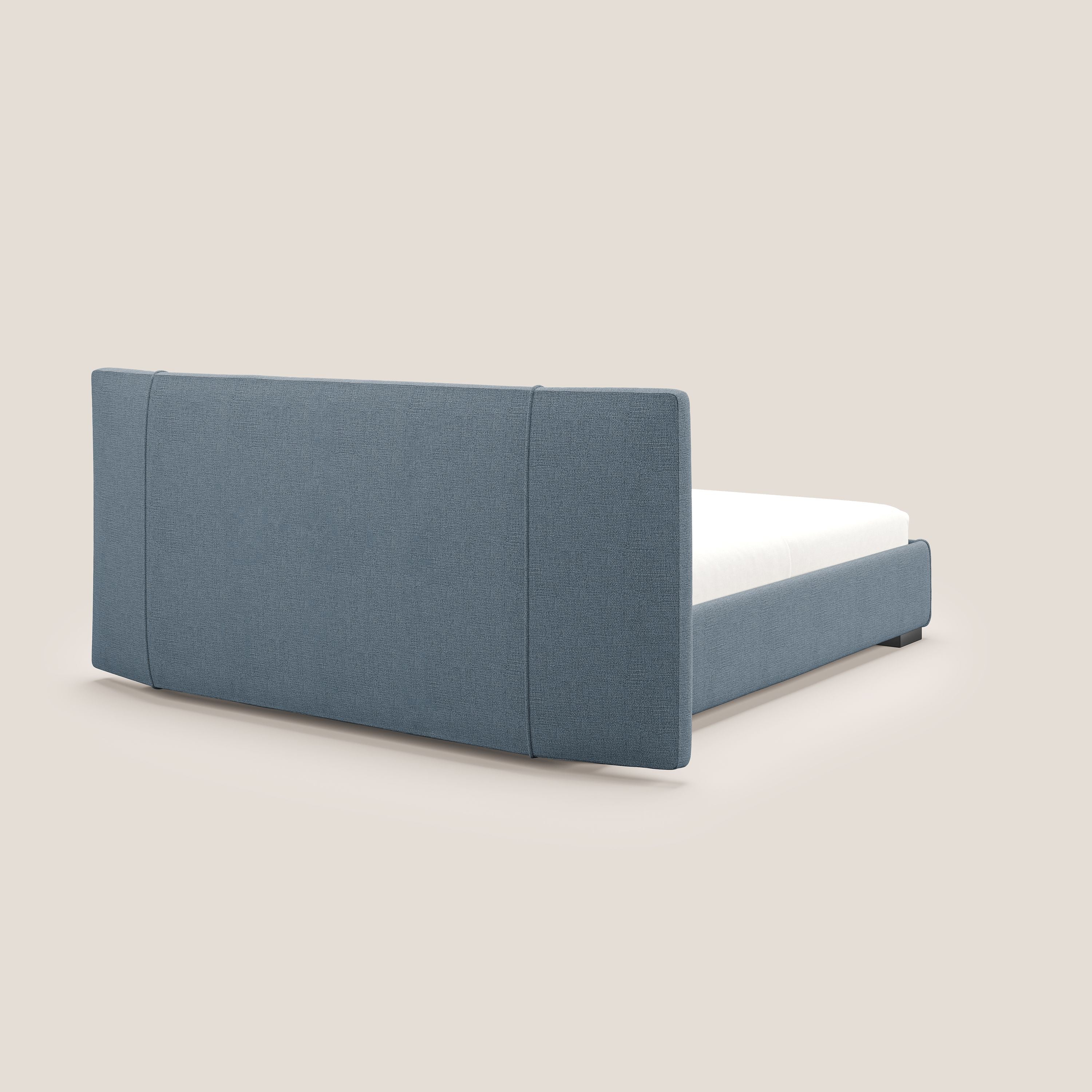 Omero lit avec coffre rembourré déhoussable en tissu flammé imperméable T14 sucre glace - Image 5