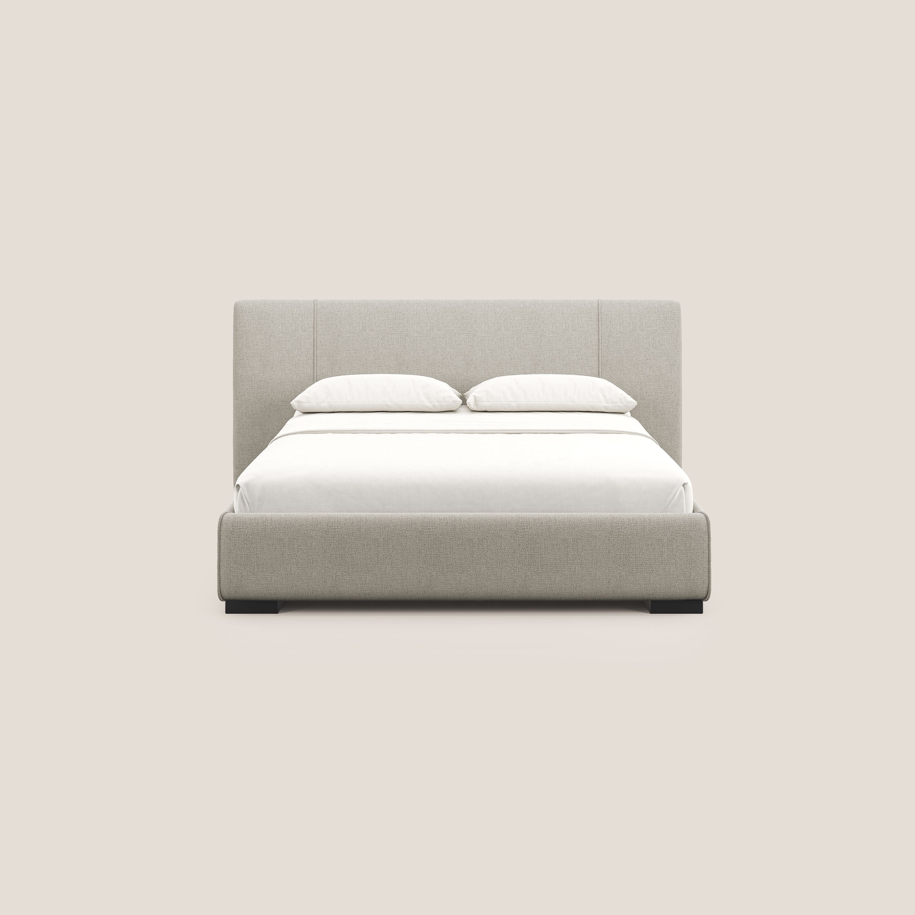 Omero lit avec coffre rembourré déhoussable en tissu flammé imperméable T14 Taupe tortora - Image 3