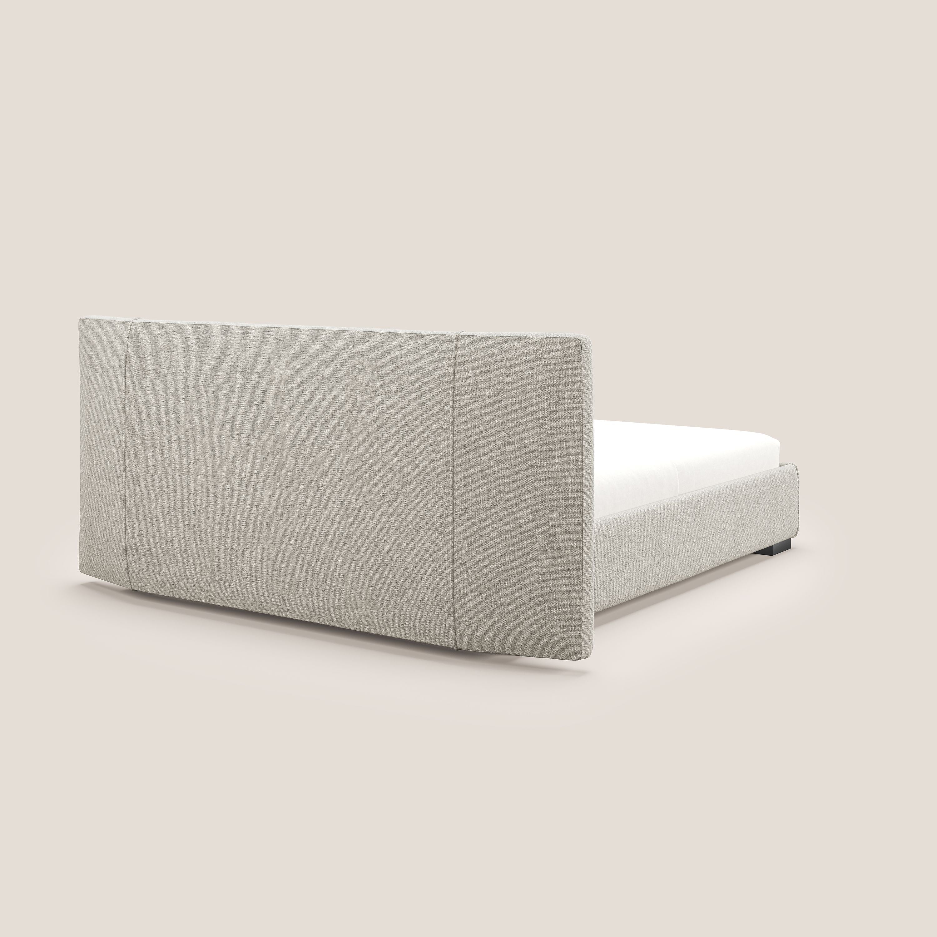 Omero lit avec coffre rembourré déhoussable en tissu flammé imperméable T14 Taupe tortora - Image 6