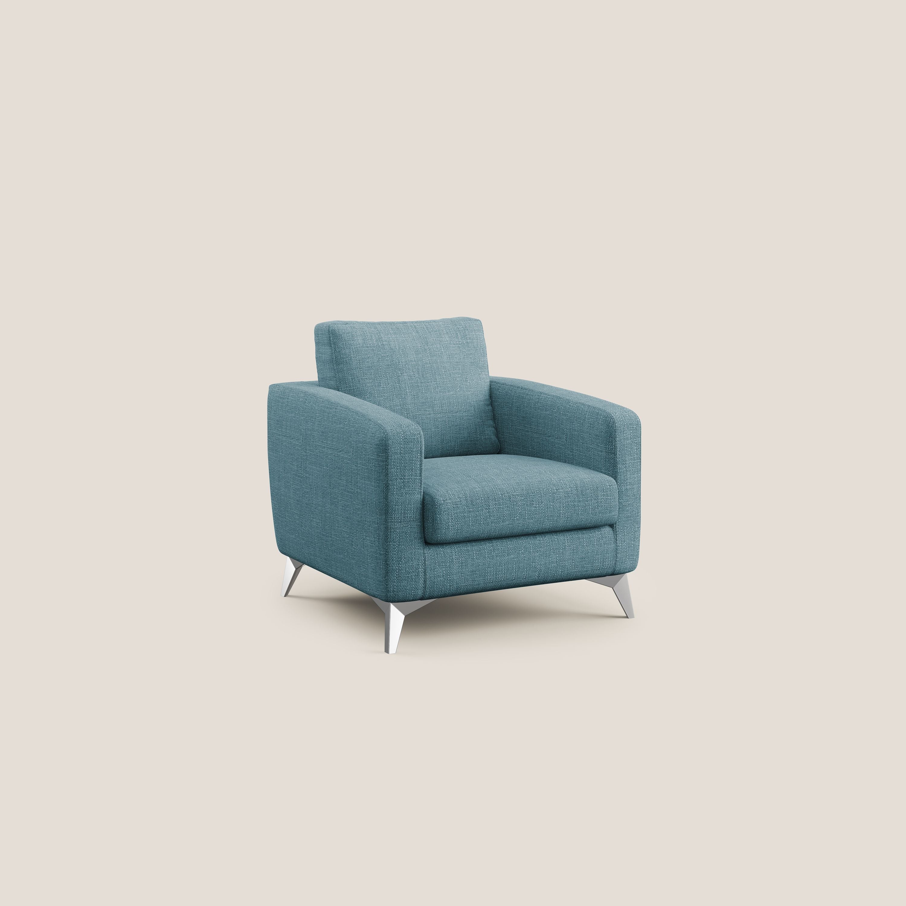 Orione fauteuil en tissu doux imperméable entrelacé T06 bleu ciel