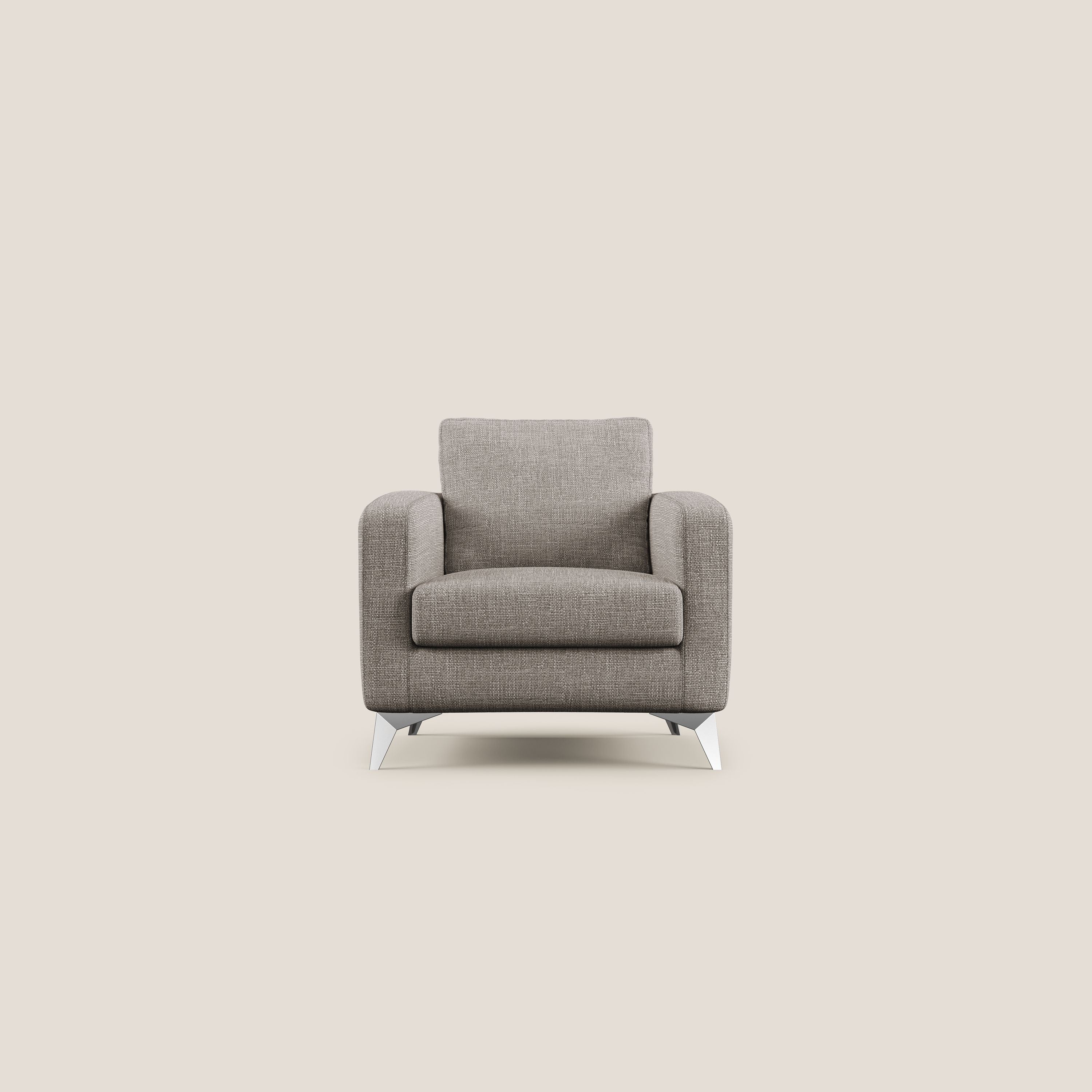 Orione fauteuil en tissu doux imperméable entrelacé T06 Taupe tortora