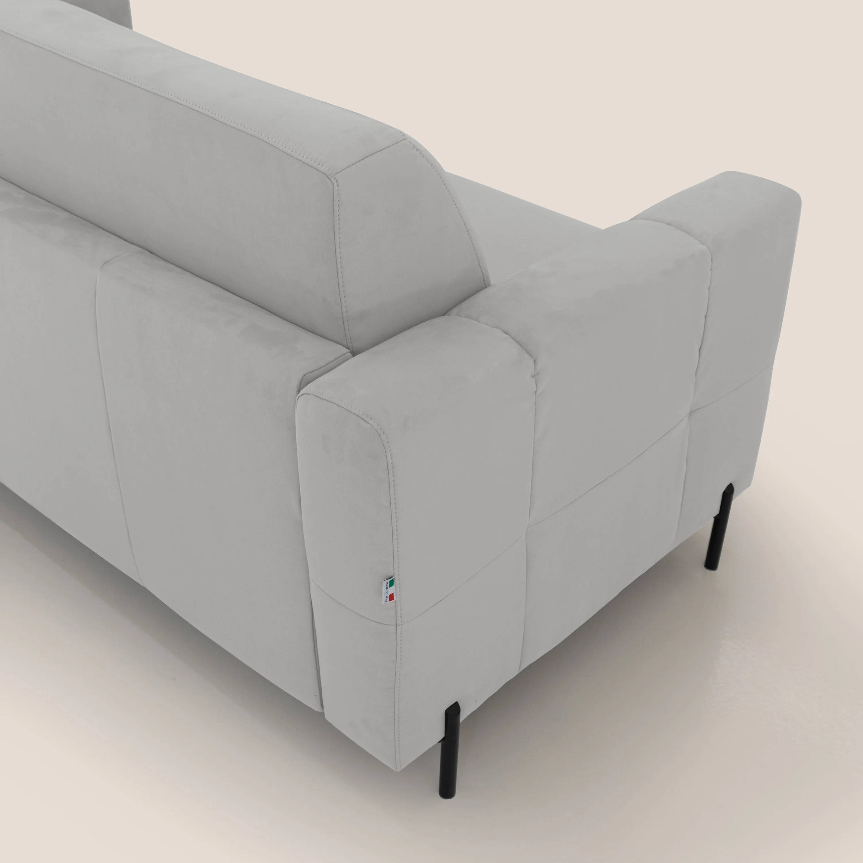 Ortensia canapé convertible matelas H 18cm et pieds hauts en élégante microfibre détachable T11 gris clair - Image 9