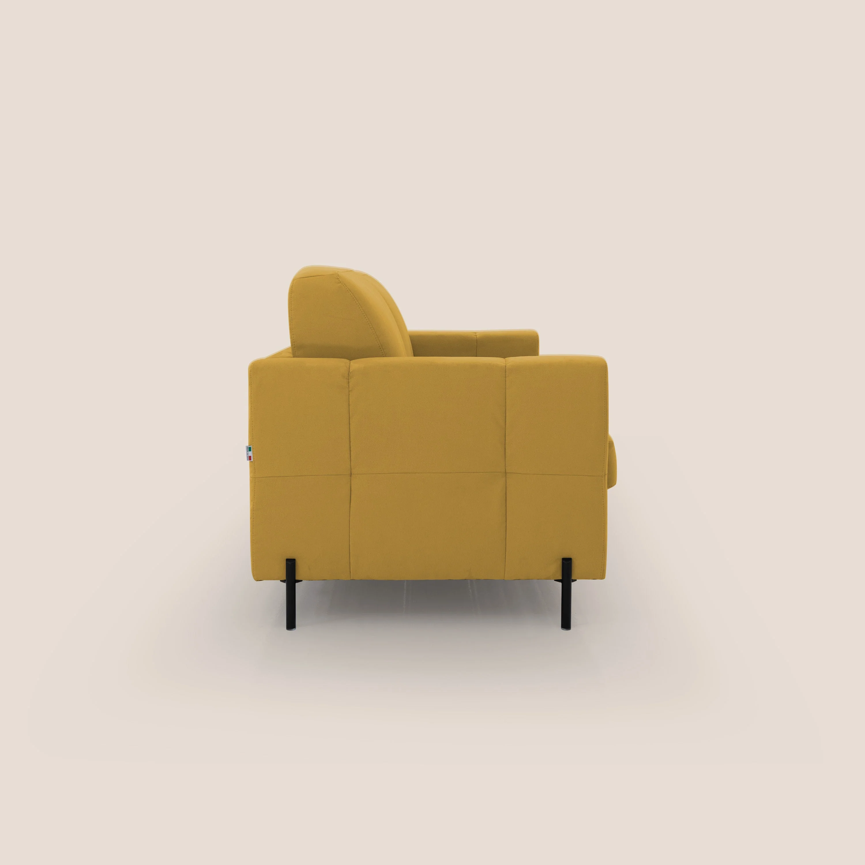 Ortensia canapé convertible matelas H 18cm et pieds hauts en élégante microfibre détachable T11 jaune - Image 7