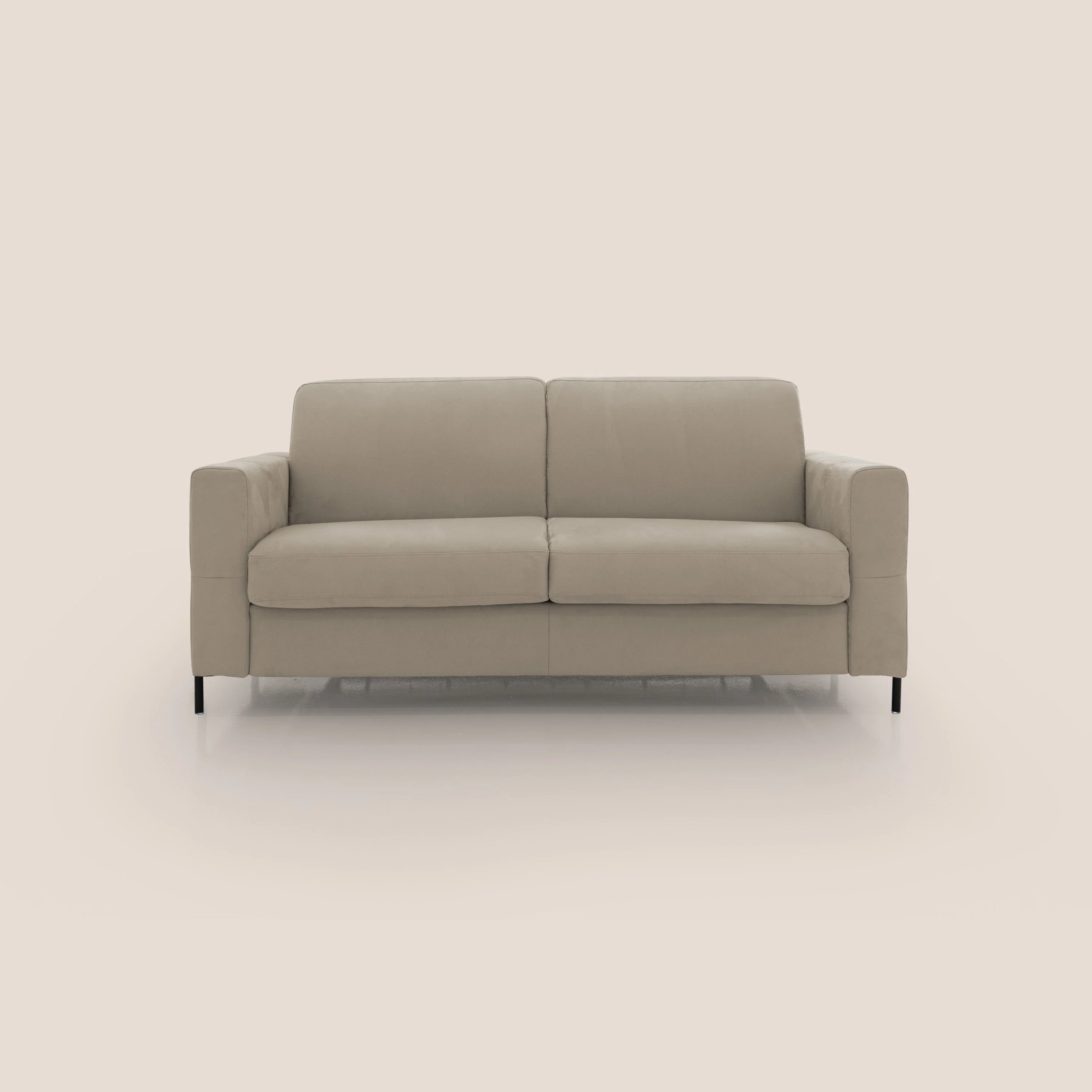 Ortensia canapé convertible matelas H 18cm et pieds hauts en élégante microfibre détachable T11 Taupe 