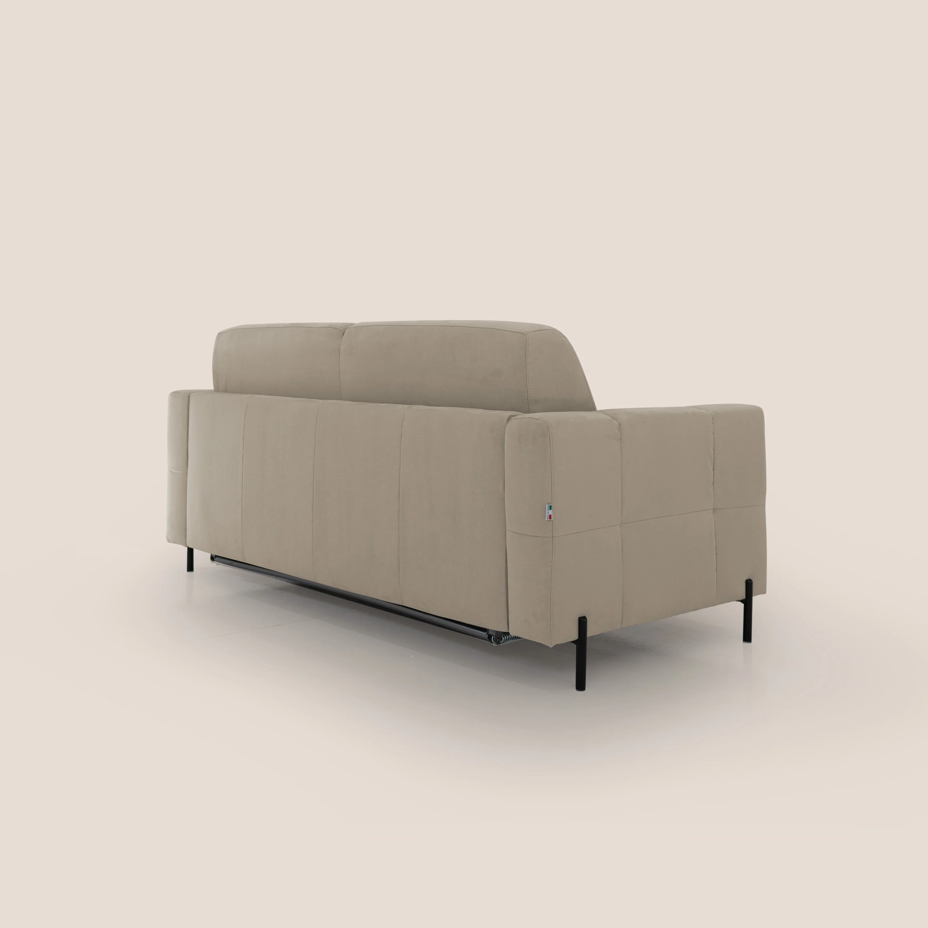Ortensia canapé convertible matelas H 18cm et pieds hauts en élégante microfibre détachable T11 Taupe  - Image 8