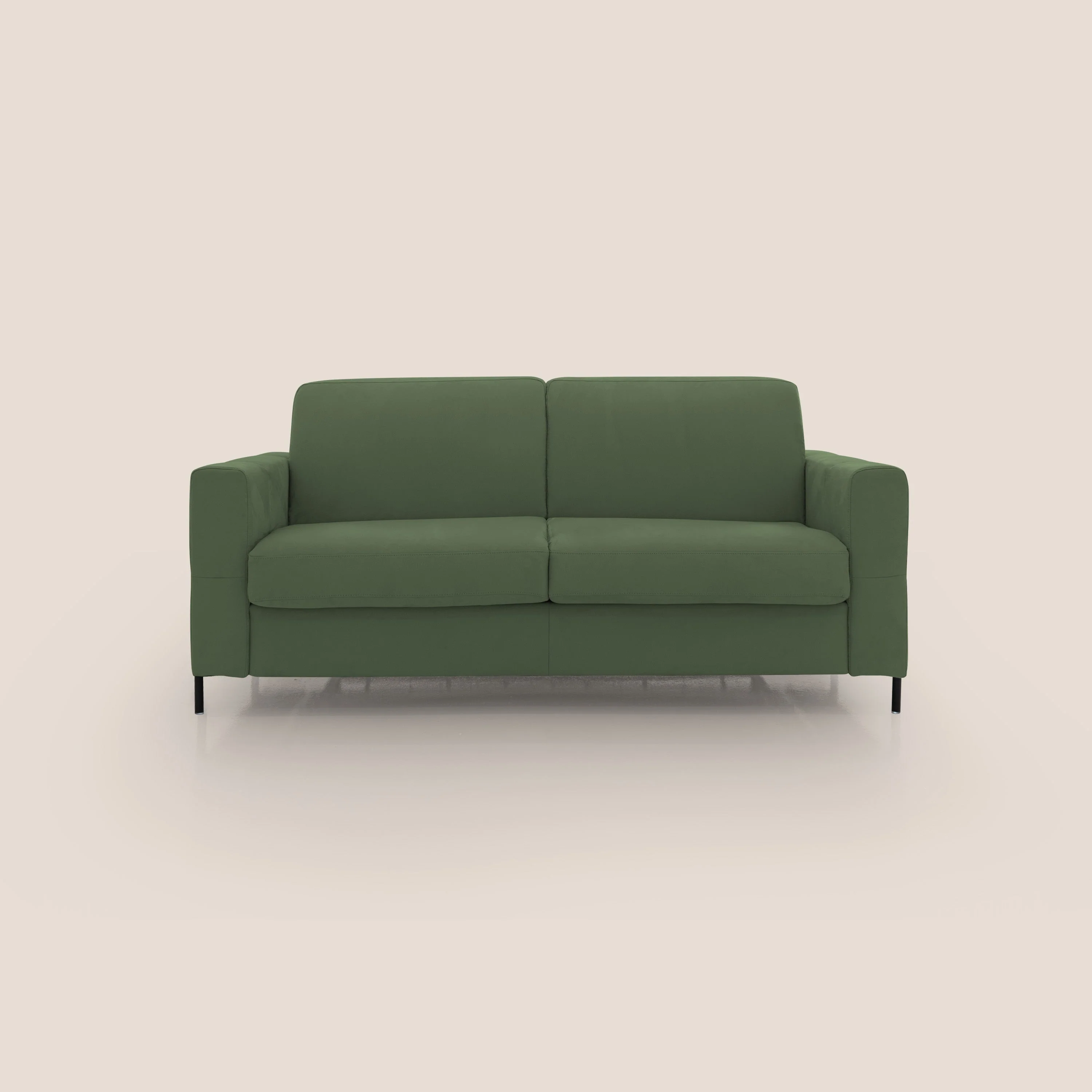 Ortensia canapé convertible matelas H 18cm et pieds hauts en élégante microfibre détachable T11 vert