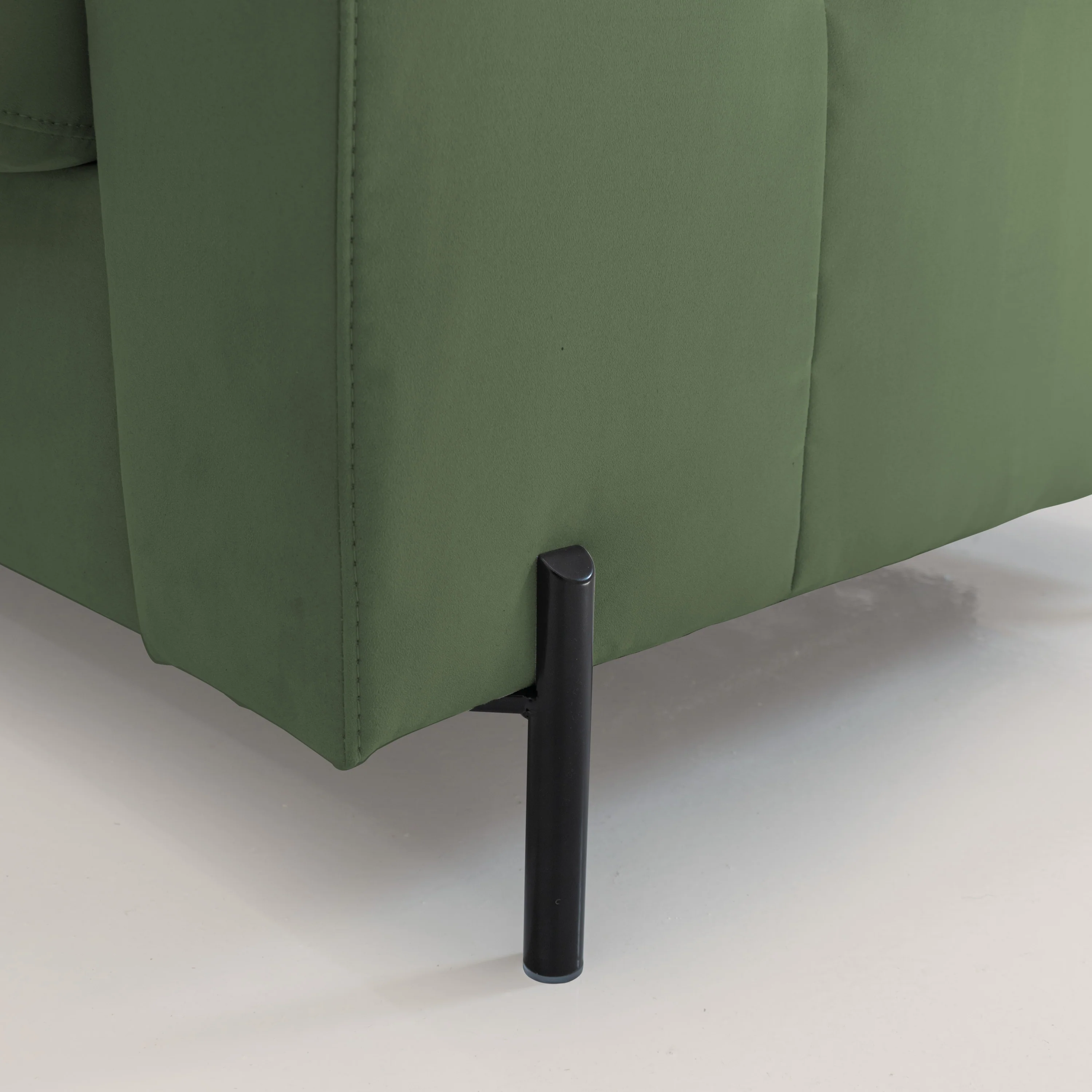 Ortensia canapé convertible matelas H 18cm et pieds hauts en élégante microfibre détachable T11 vert - Image 6