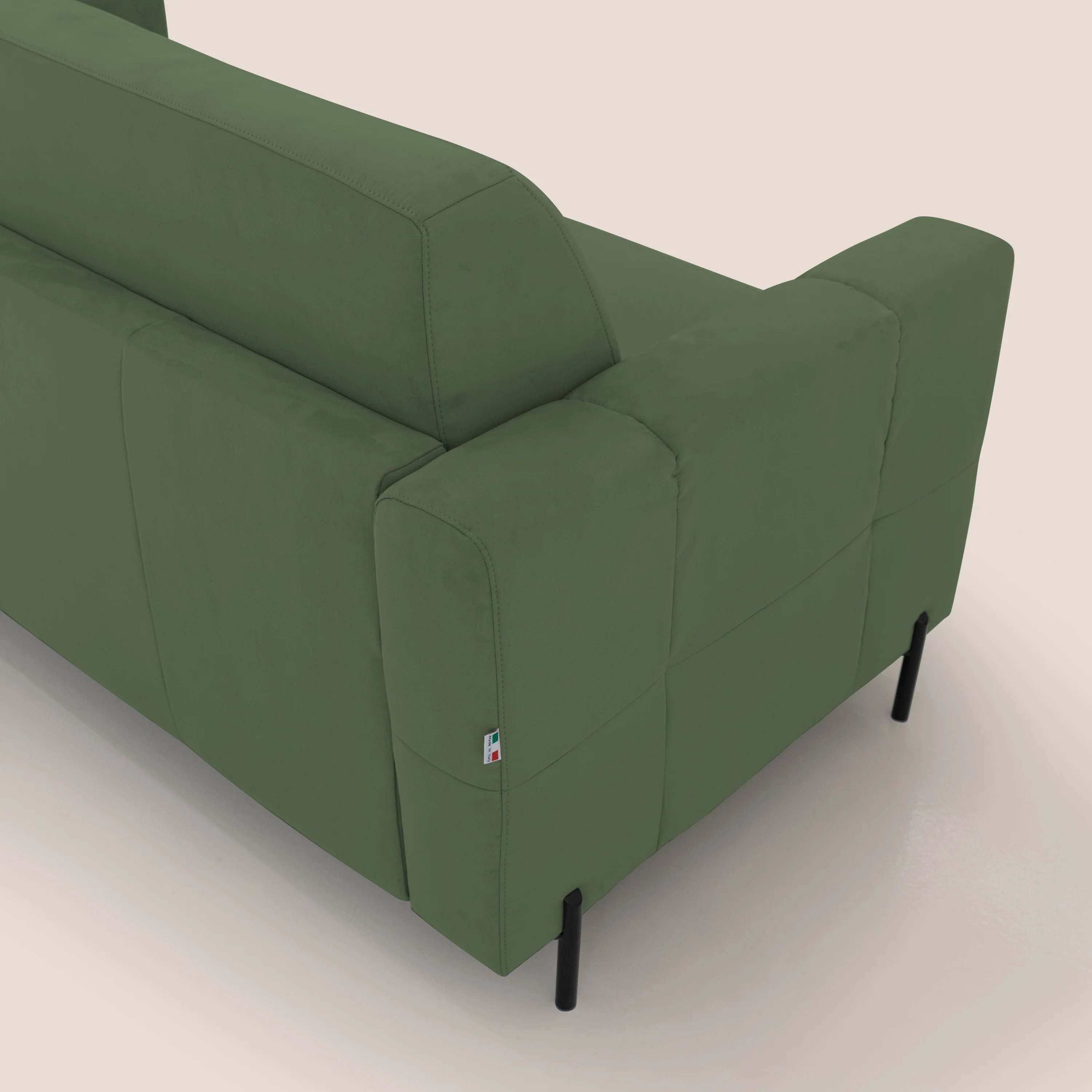 Ortensia canapé convertible matelas H 18cm et pieds hauts en élégante microfibre détachable T11 vert - Image 9