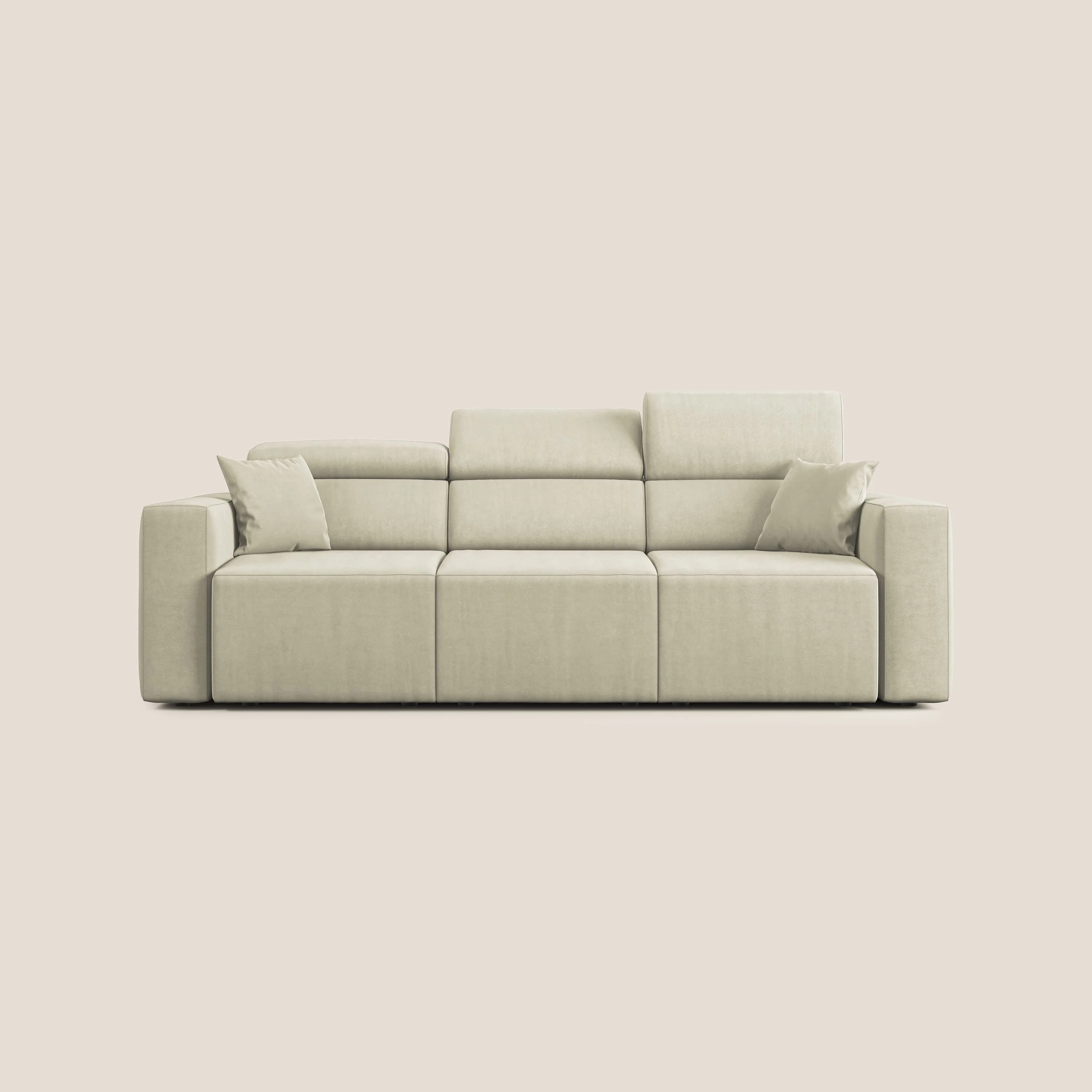Orwell canapé avec 3 assises extractibles en microfibre détachable T11 crème