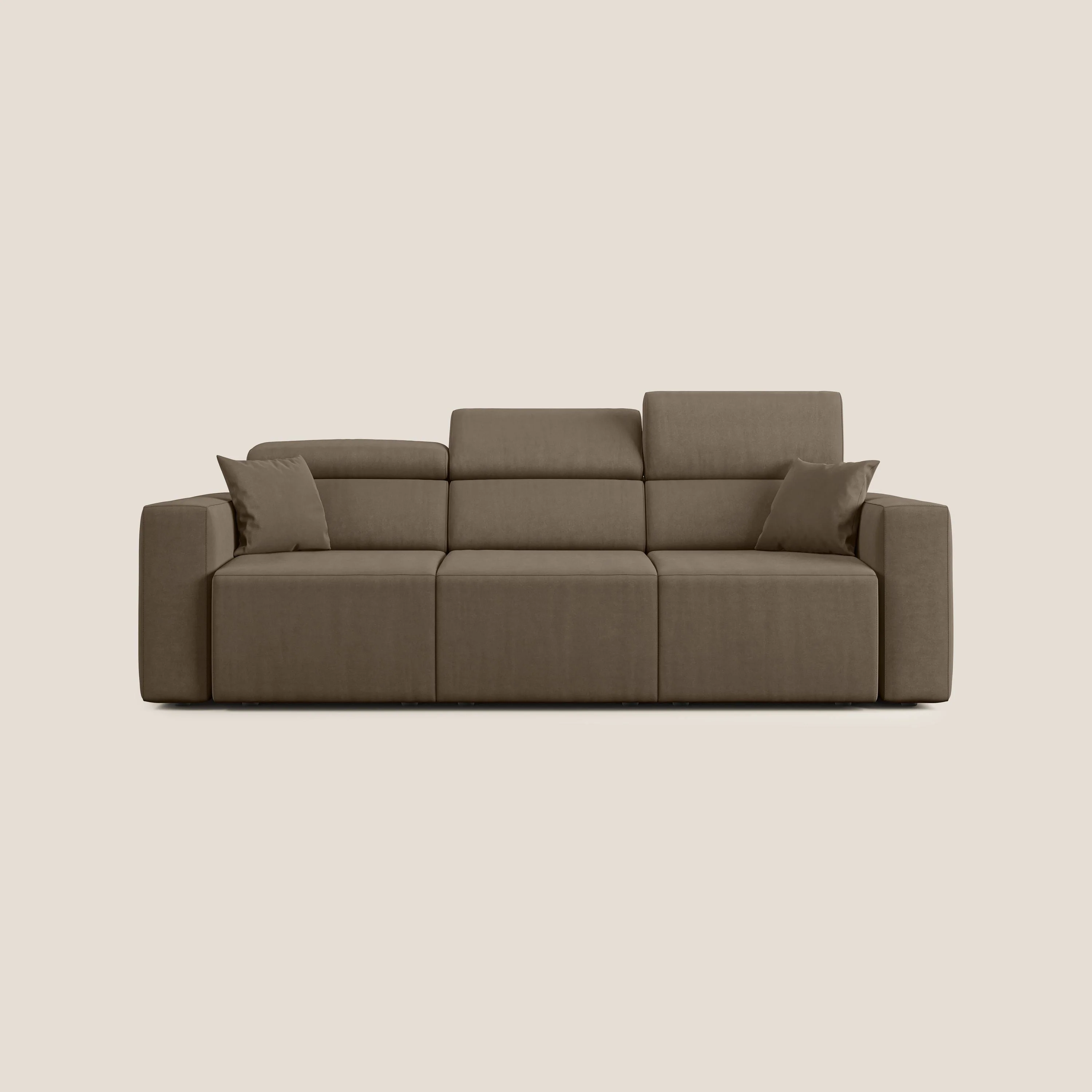 Orwell canapé avec 3 assises extractibles en microfibre détachable T11 marron