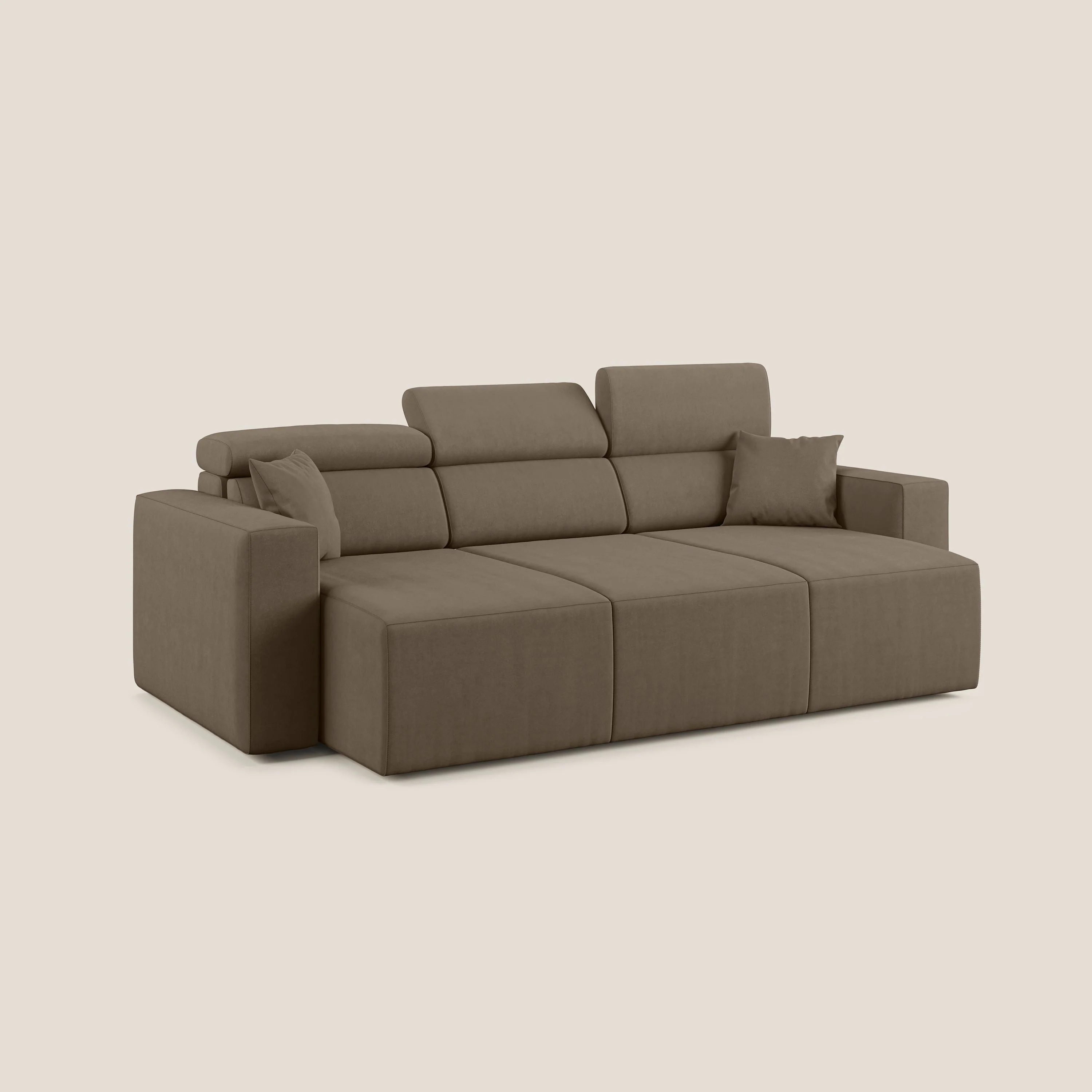 Orwell canapé avec 3 assises extractibles en microfibre détachable T11 marron - Image 3