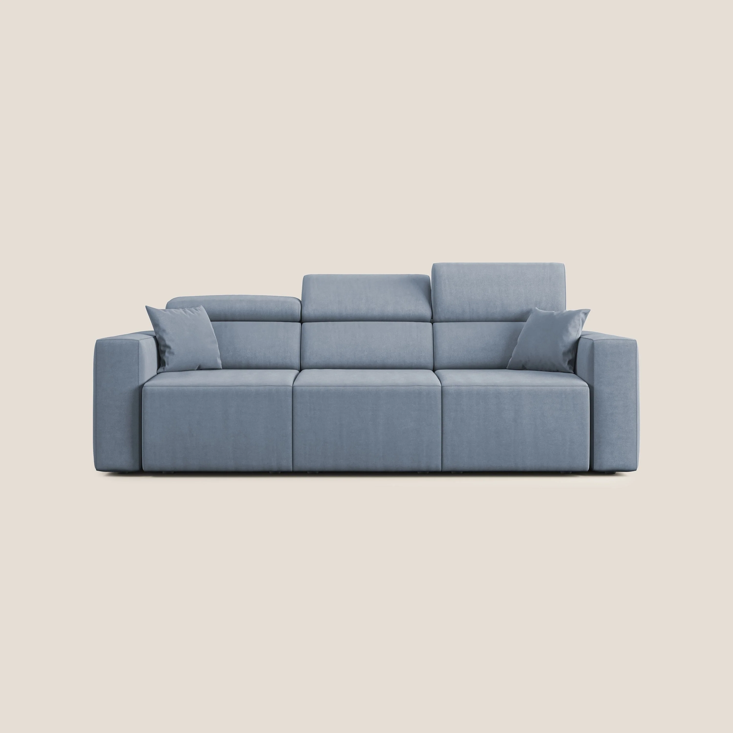 Orwell canapé avec 3 assises extractibles en microfibre détachable T11 sucre glace