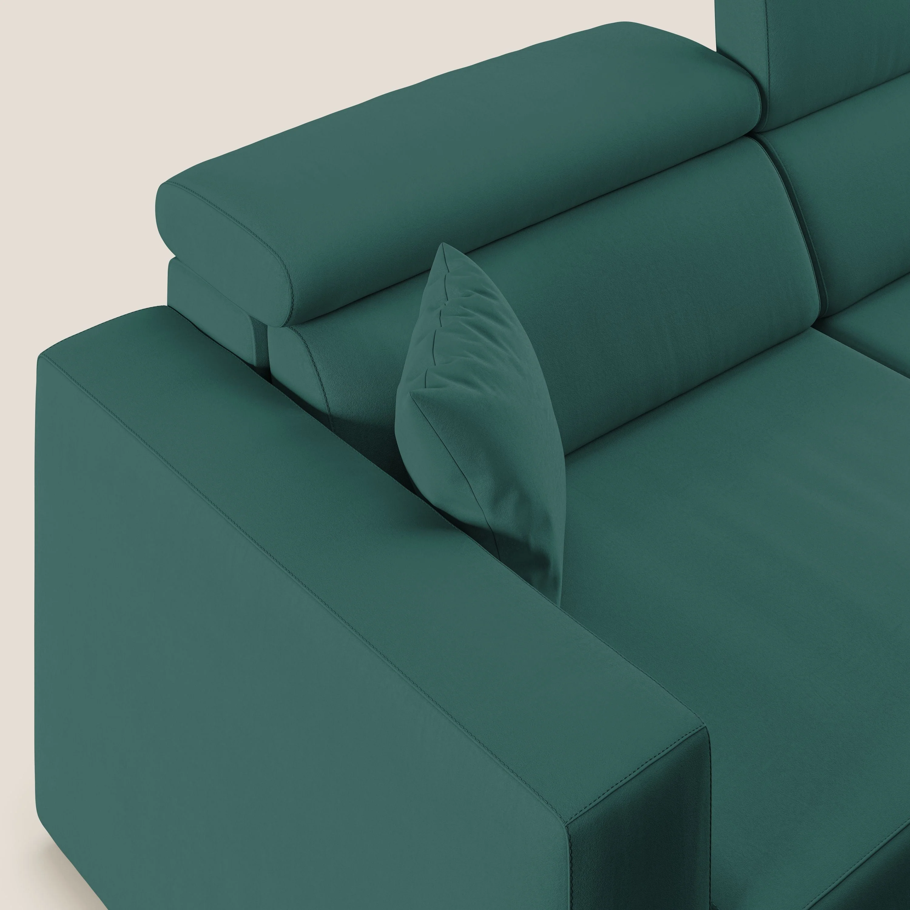 Orwell canapé avec assise extractible en microfibre détachable T11 bleu canard - Image 6