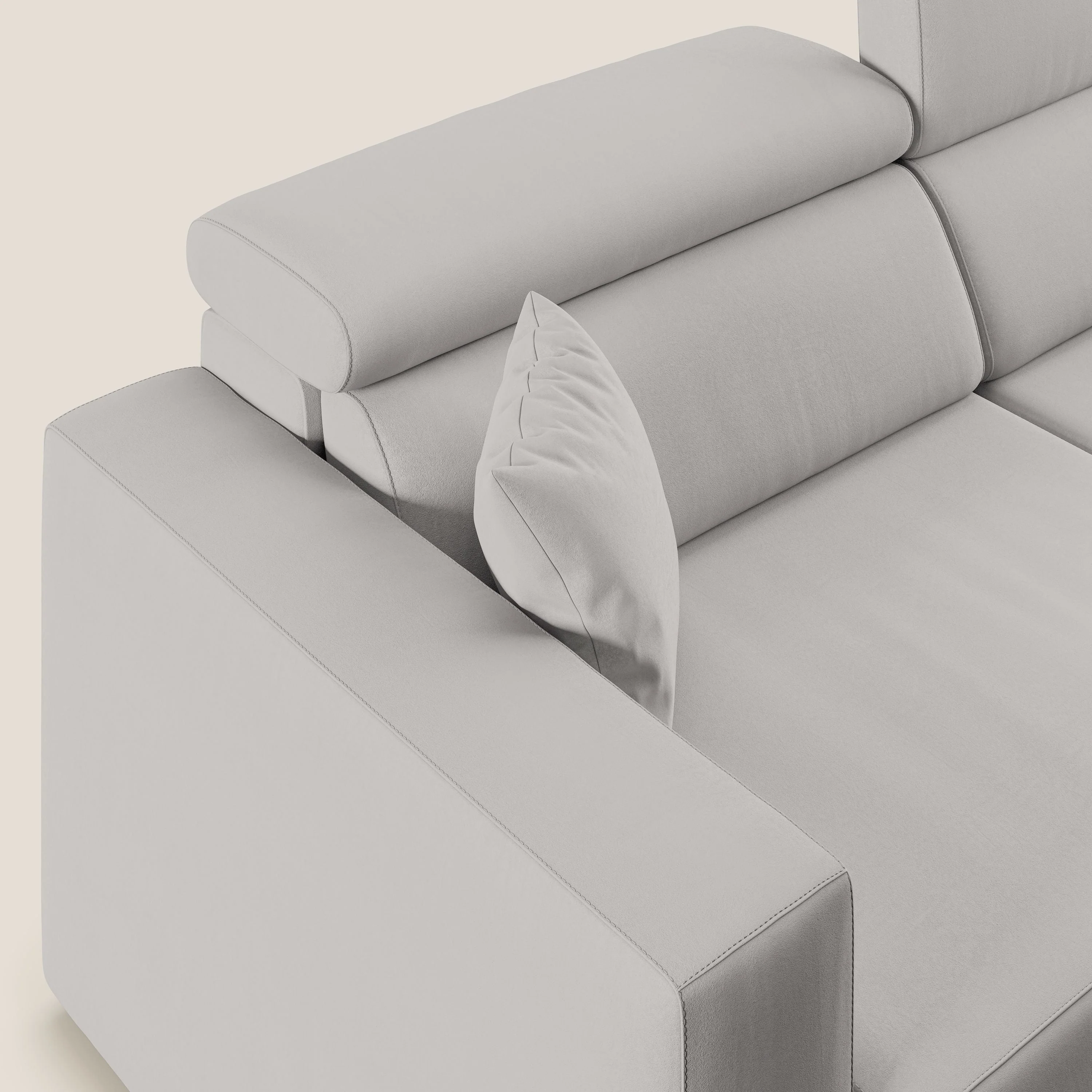 Orwell canapé avec assise extractible en microfibre détachable T11 gris clair - Image 6