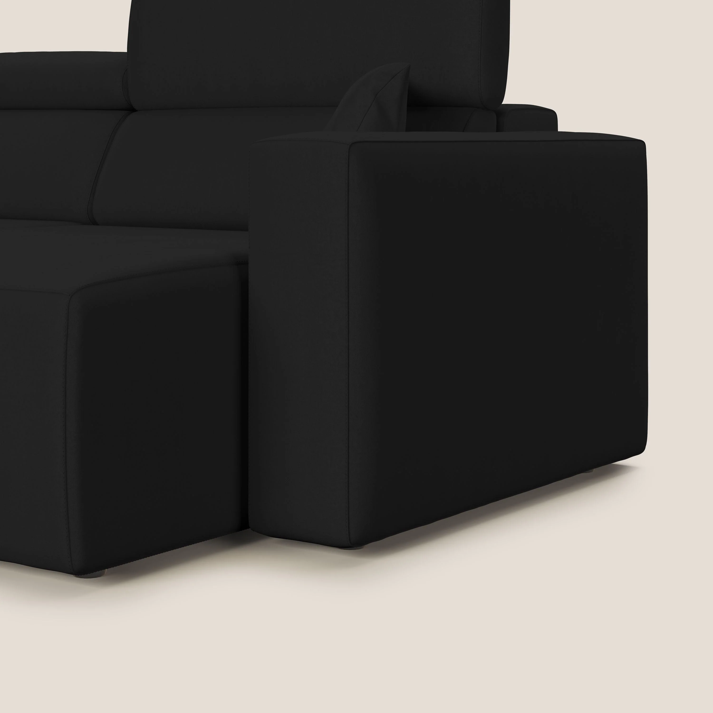 Orwell canapé avec assise extractible en microfibre détachable T11 noir - Image 12