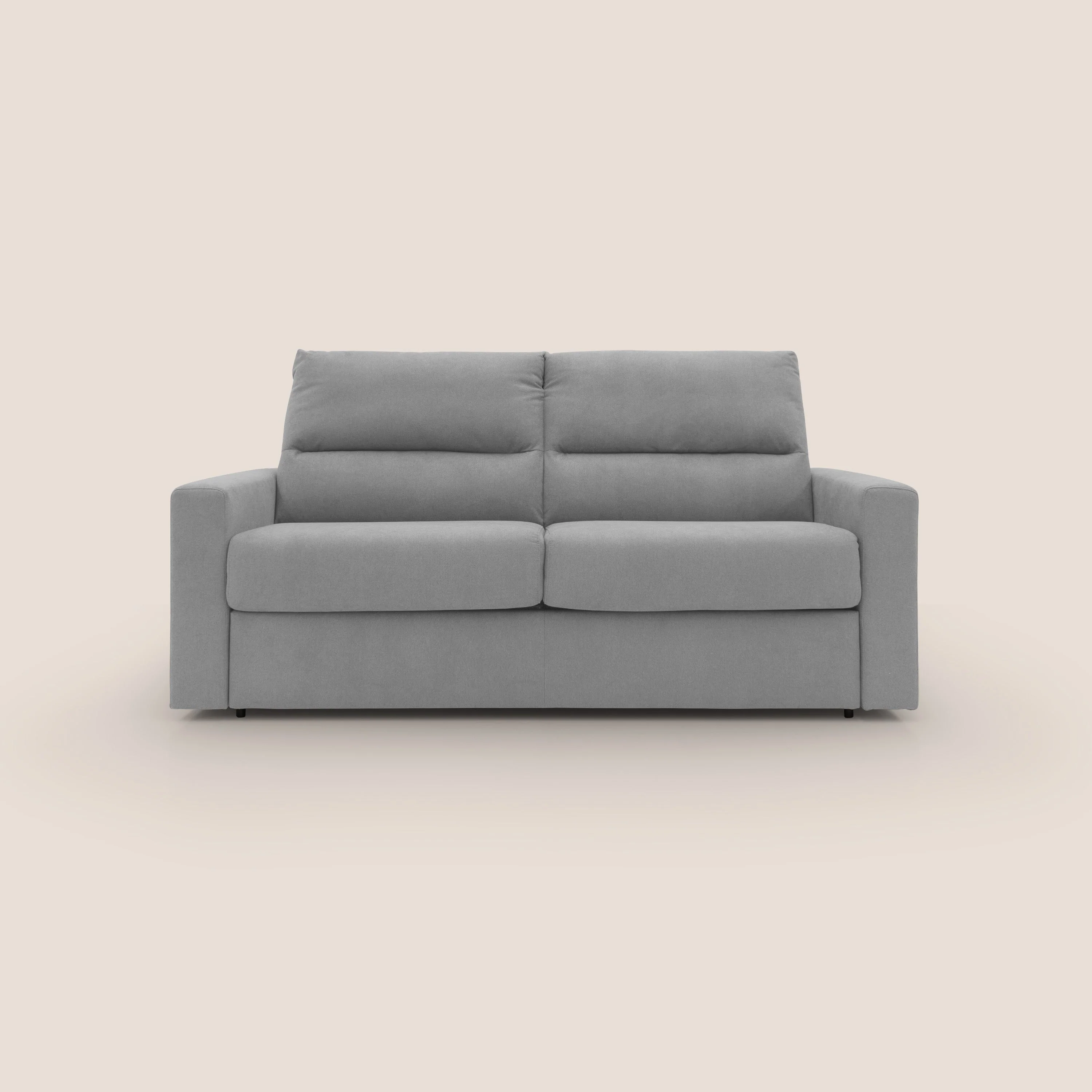 Paloma canapé convertible avec matelas de 18 cm en Aloe Vera en tissu imperméable gris clair