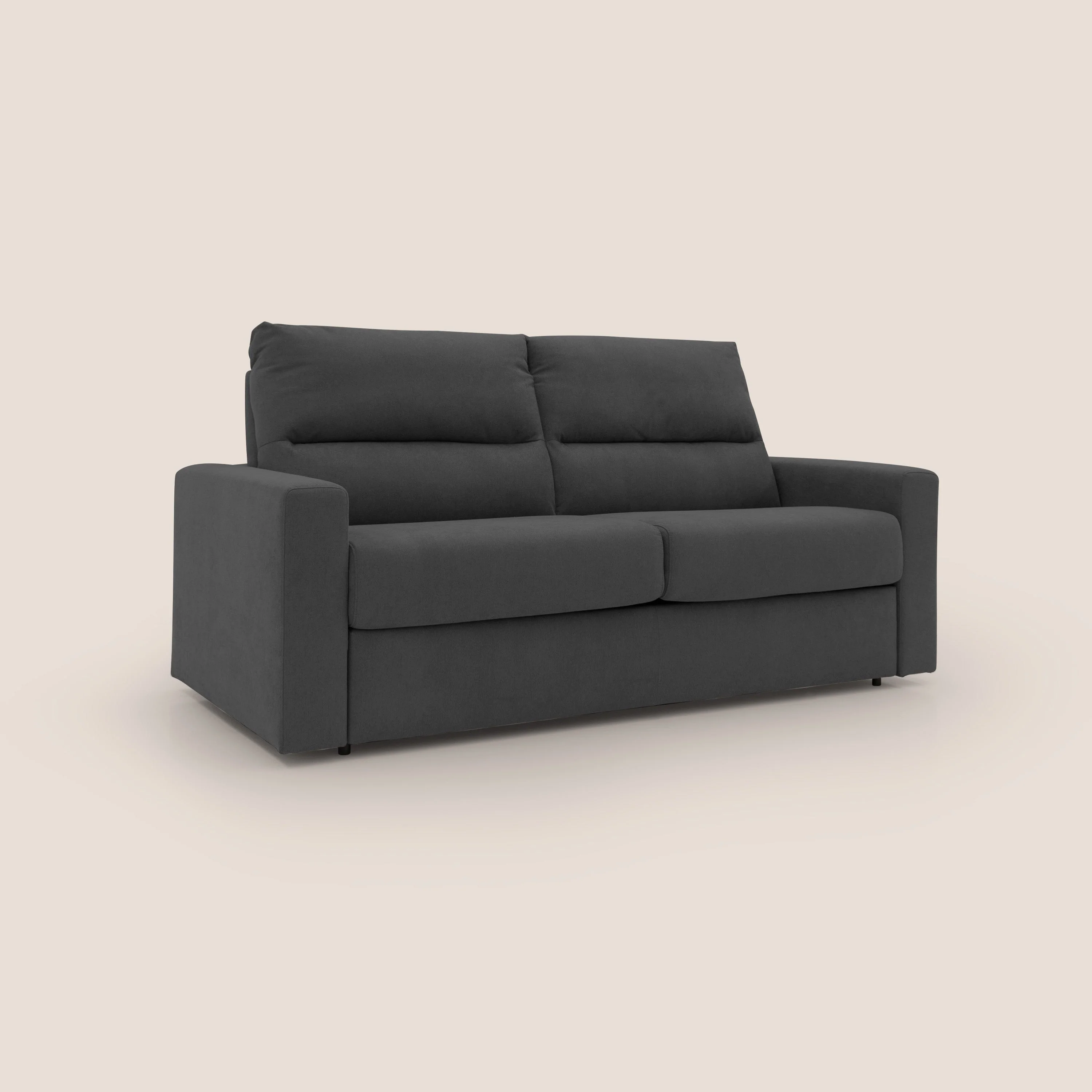 Paloma canapé convertible avec matelas de 18 cm en Aloe Vera en tissu imperméable noir - Image 3